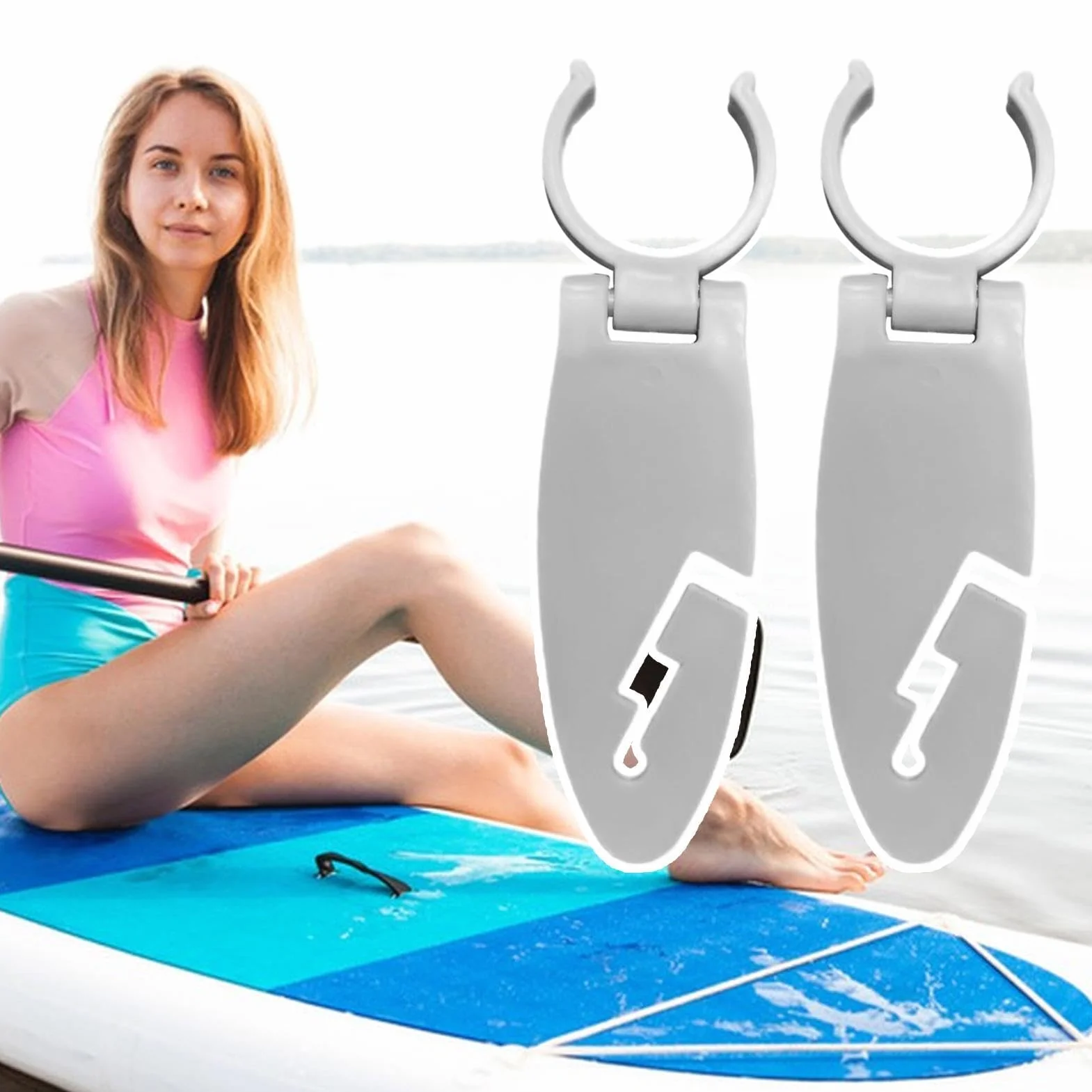 Soporte para Paleta de Kayak de 4 Piezas, Clips para Tabla de Remo con Hebilla Integrada, Resistente a los Rayos UV