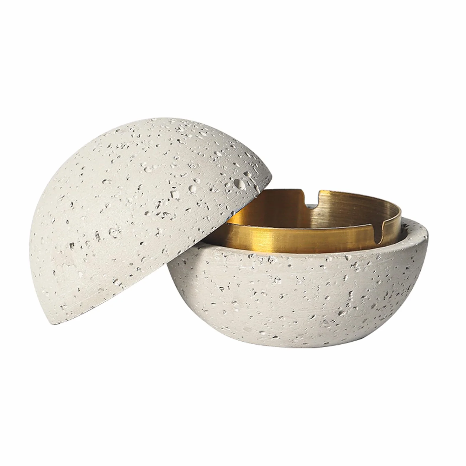 Cubo de Basura de Moda con Cilindro Interior de Metal, Blanco