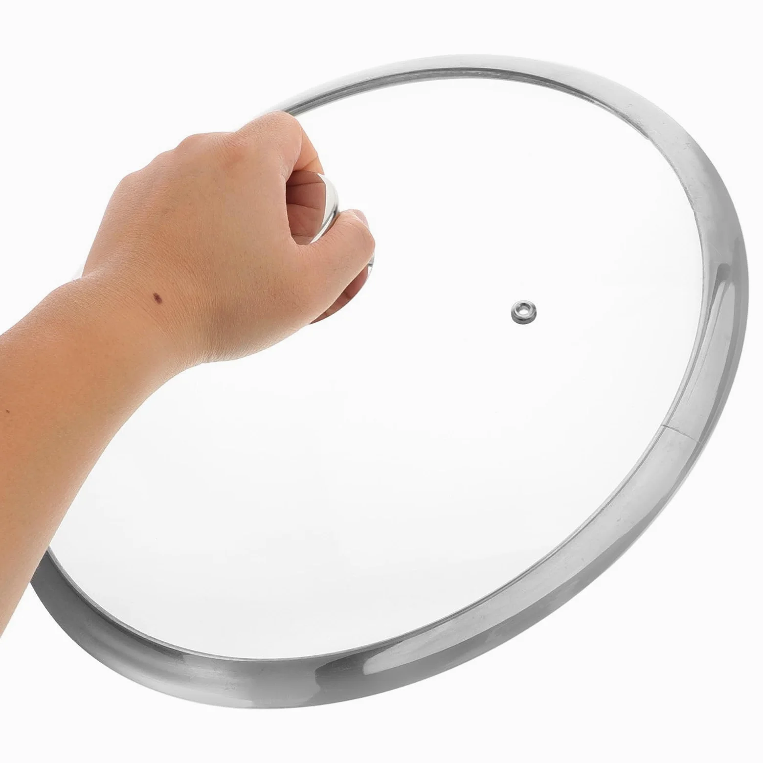 Healvian Tapa de sartén y olla resistente a la deformación de acero inoxidable de 34 cm, con borde engrosado y diseño moderno para cocina