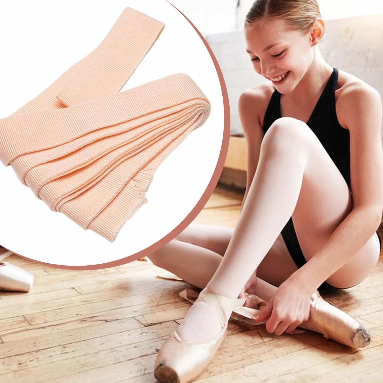 Cinta Elástica para Zapatillas de Punta - Accesorios de Ballet, Cinta de Satén Plana