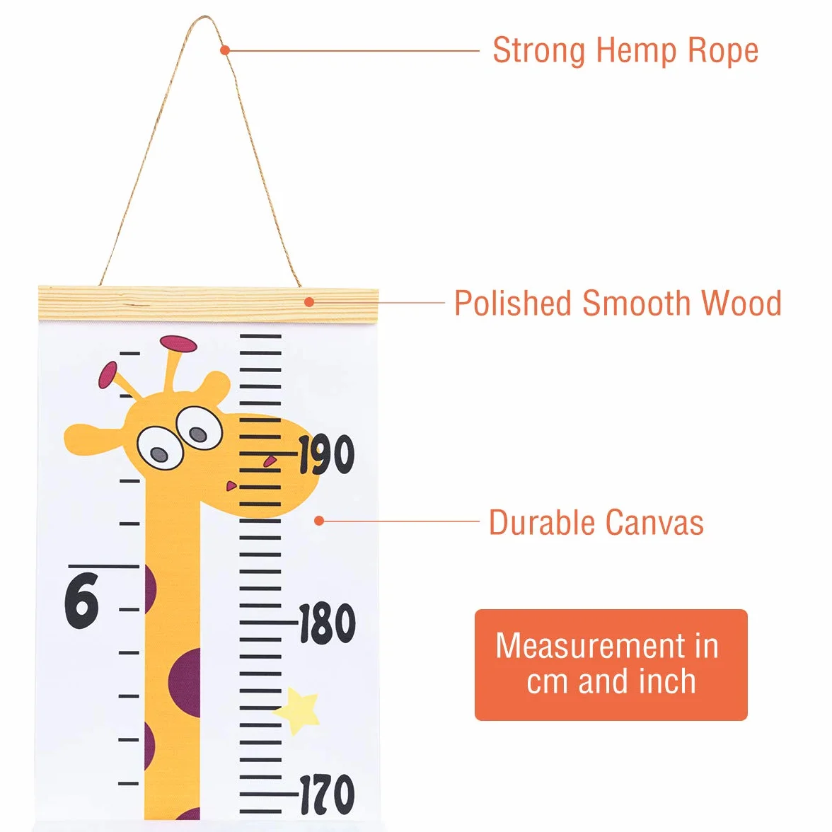 Bebé Gráfico de Crecimiento Altura Pared Regla Medidora Madera Animal Jirafa Tabla Crecimiento Infantil Extraíble Decorar Dormitorio