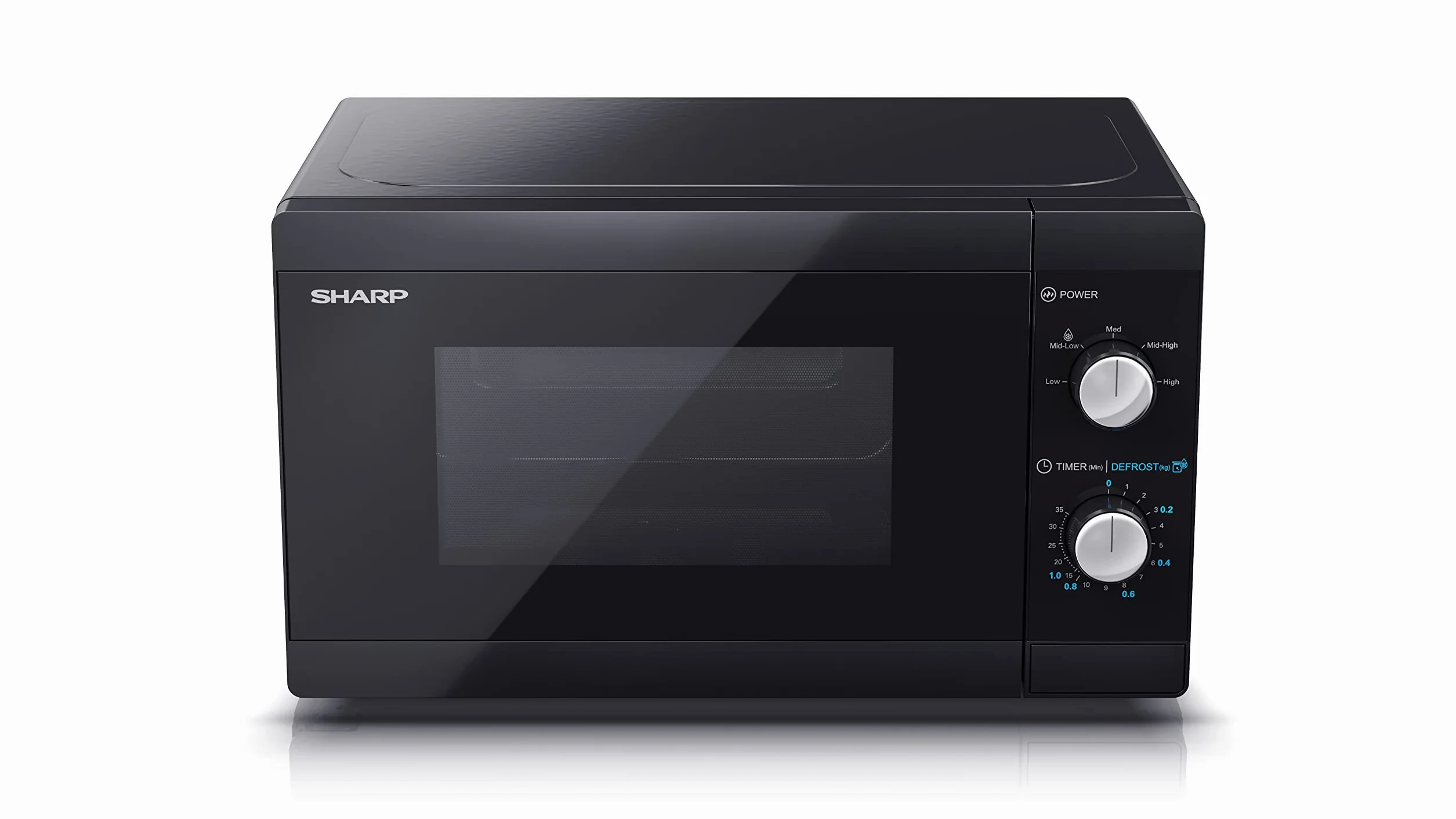 Sharp YC-MS01ES microondas 20 L con Función de descongelado, Control mecánico, y 800 W de potencia | 800 W, 5 niveles de potencia, giratorio, plato giratorio