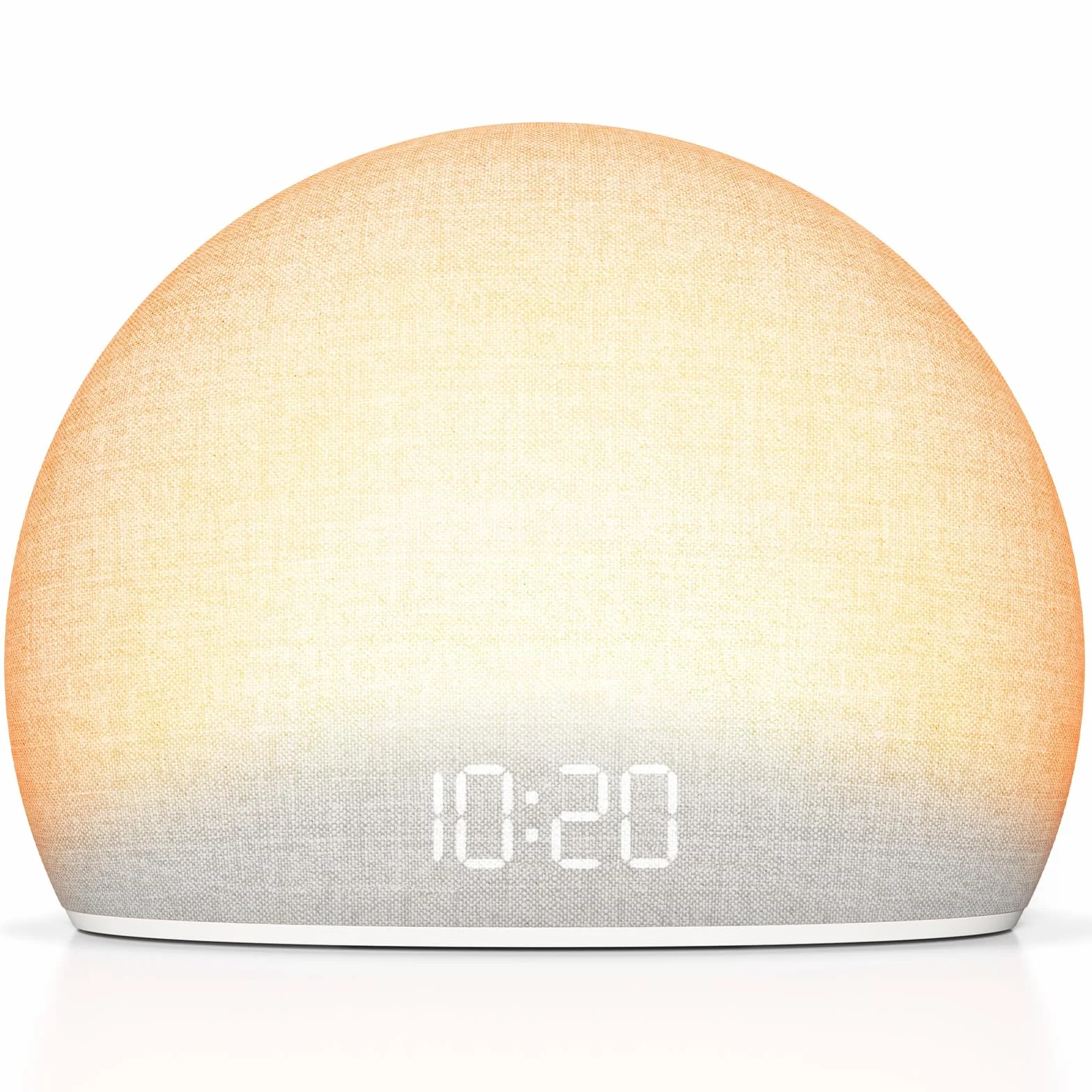 DOUMOSH Despertador con Luz de Amanecer y Máquina de Ruido Blanco | Luz Natural con Alarma Suave, 20 Sonidos Relajantes, Pantalla Regulable, Diseño sin Pantalla