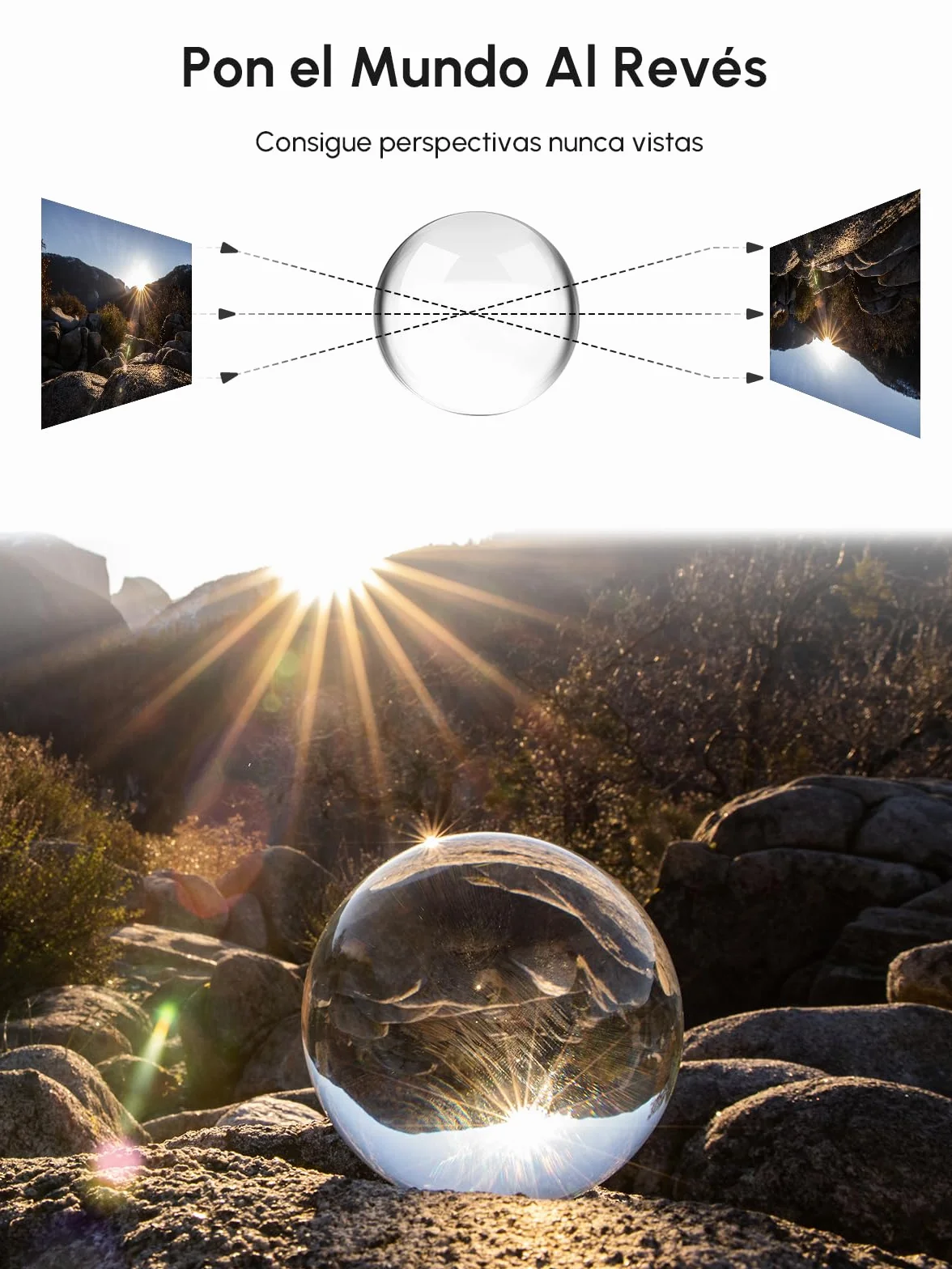 Rollei Lensball 110mm I bola de vidrio I bola de cristal I bola de fotos con bolsa de almacenamiento y paño de limpieza de microfibra para fotografía de bolas de vidrio