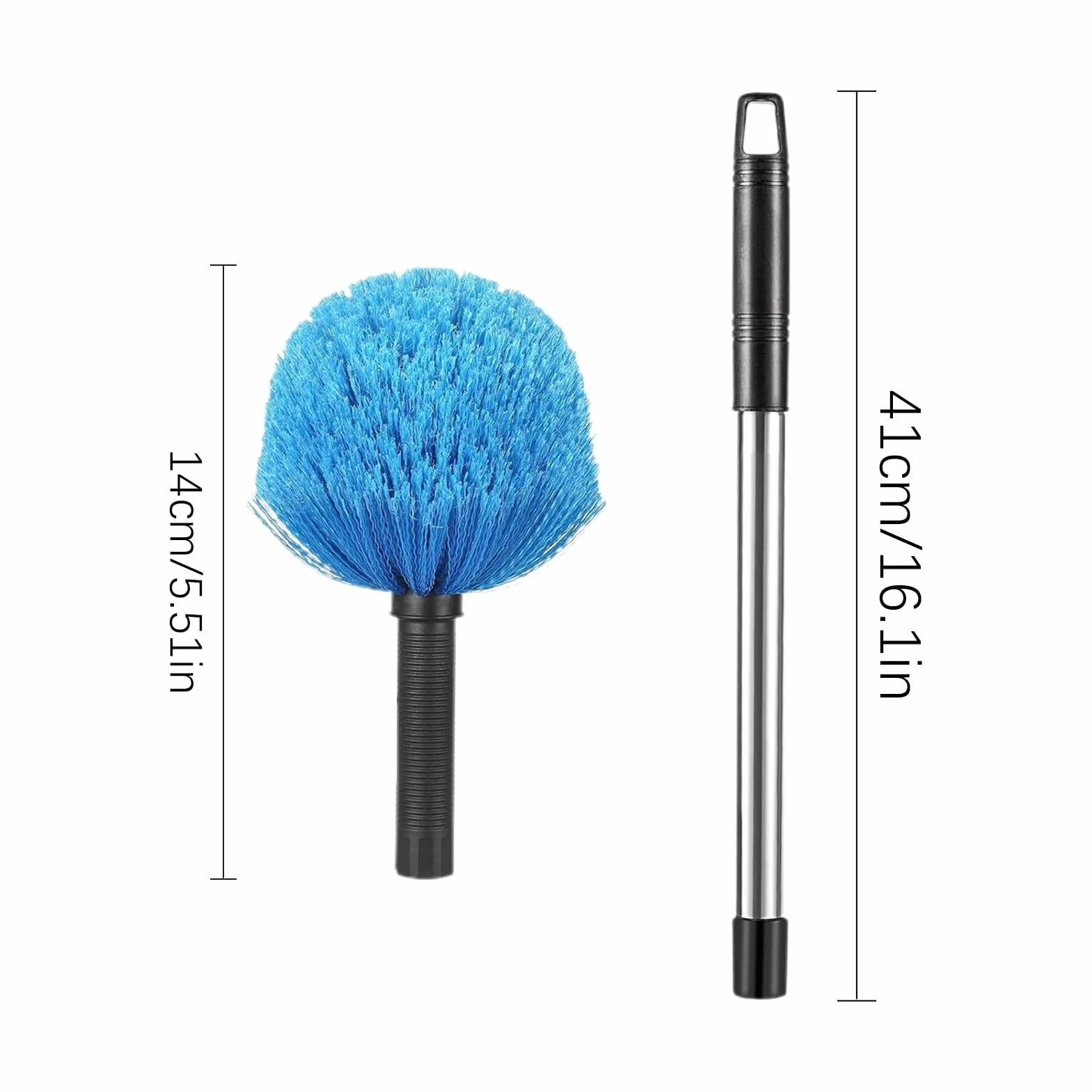 Cepillo de limpieza de canalones telescópico 4,2-4,8 m extractor de hojas flexible