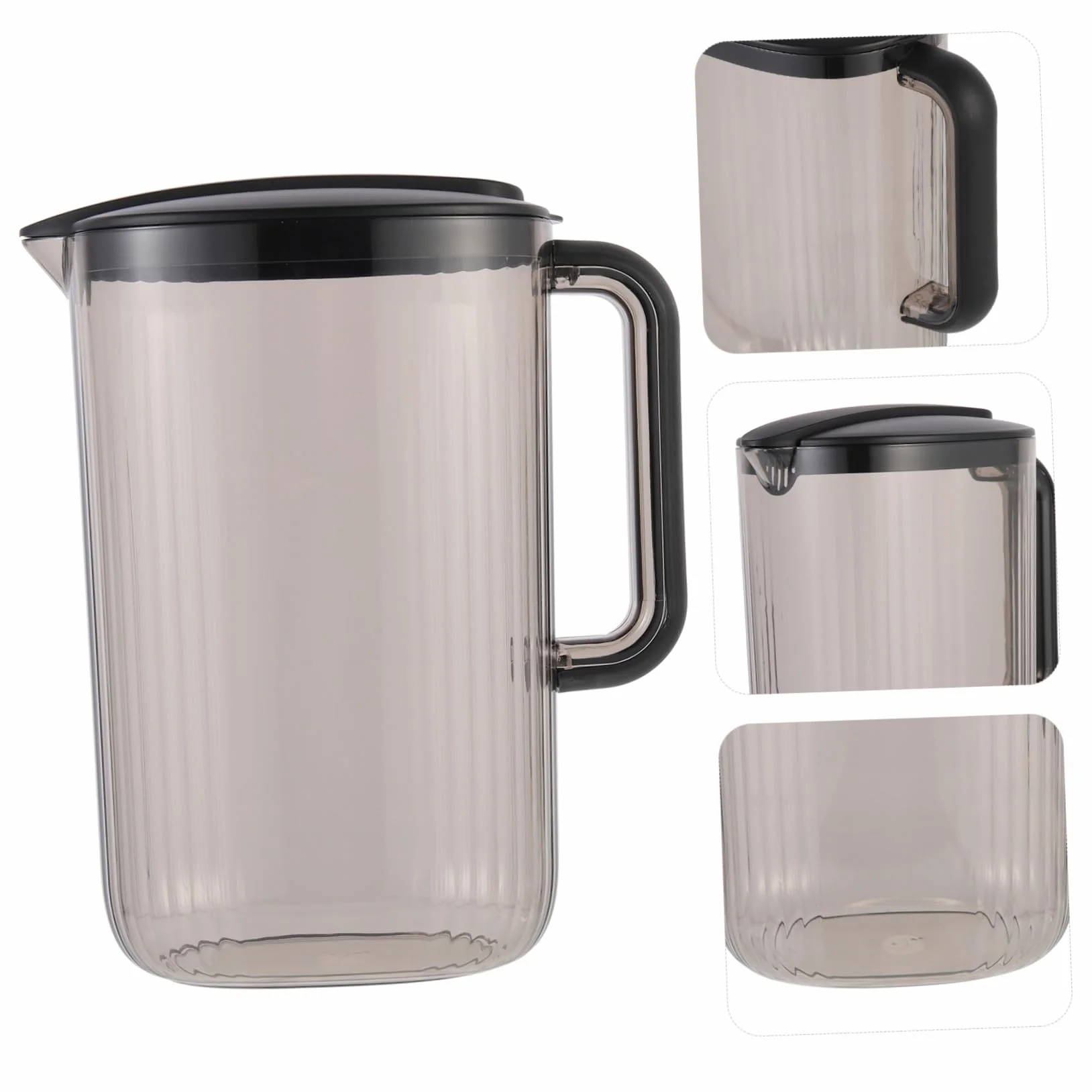 Jarra de Agua Fría de Plástico As 2200ml Negra para Hogar | Ligera y Portátil, Gran Capacidad, Apta para Leche y Té Floral, Uso en Hotel y Cocina