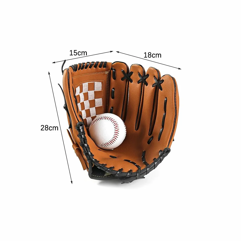 POFET Guante de béisbol 11,5 Pulgadas, Cuero de PU, Ajustable, Mano Izquierda, Tiro a Mano Derecha