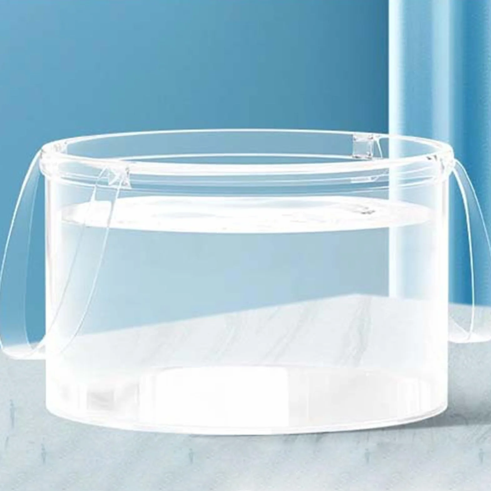Palangana Plegable Transparente con Asas Cubo Portátil Bañera para Hospital Huerta Guardería