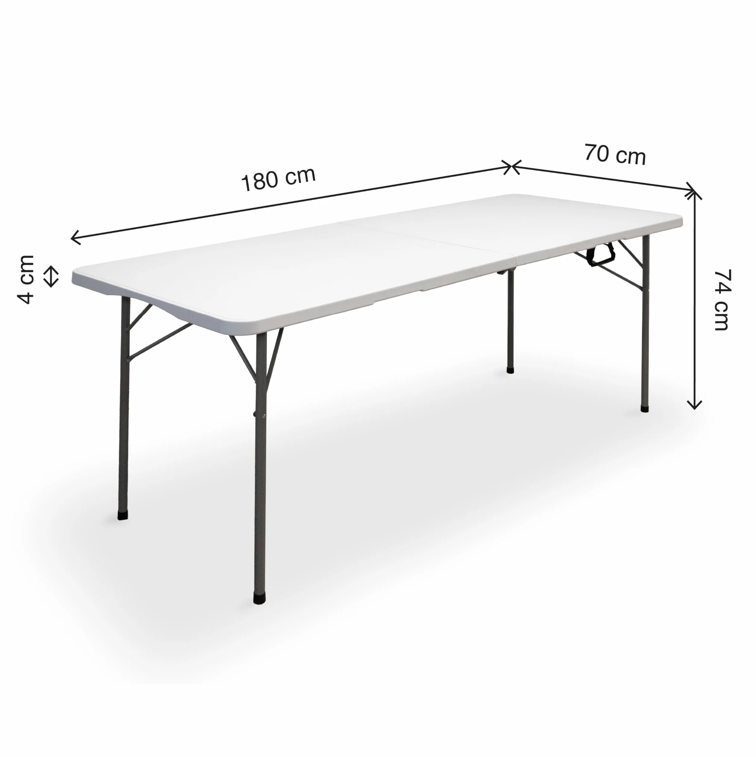 KG KITGARDEN Mesa Plegable Portátil Apertura Automática 180 x 70 x 74 cm Blanco