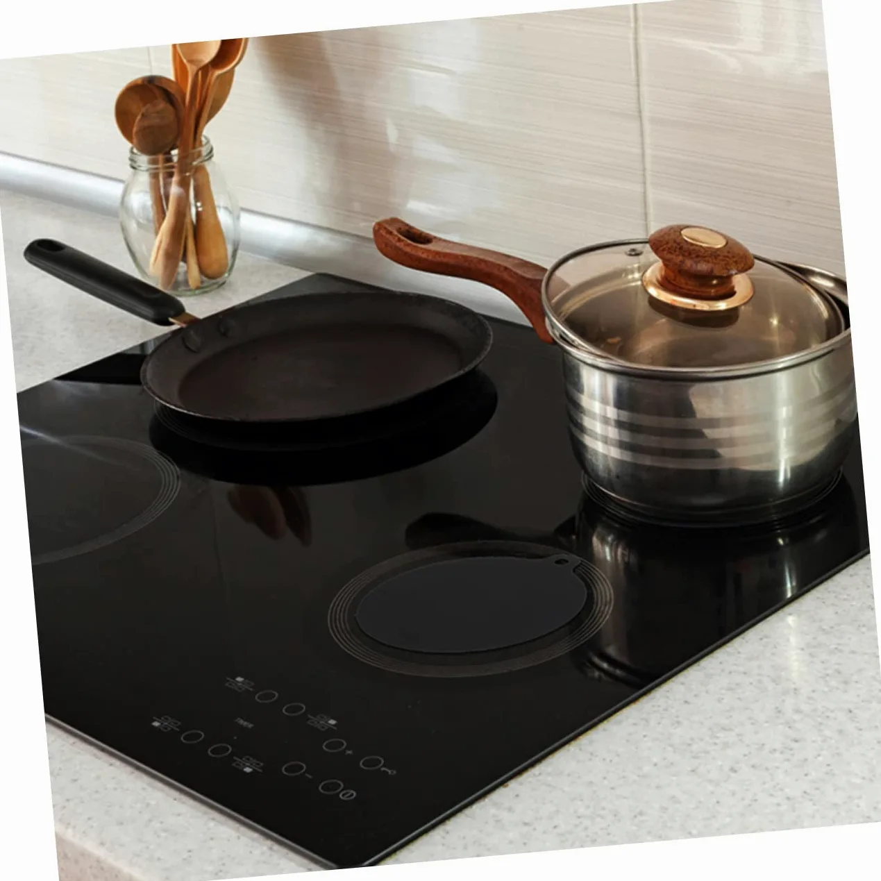 HANABASS 10piezas Protector De Inducción De Silicona y Antideslizante para Cocinas y Superficies Fácil De Limpiar