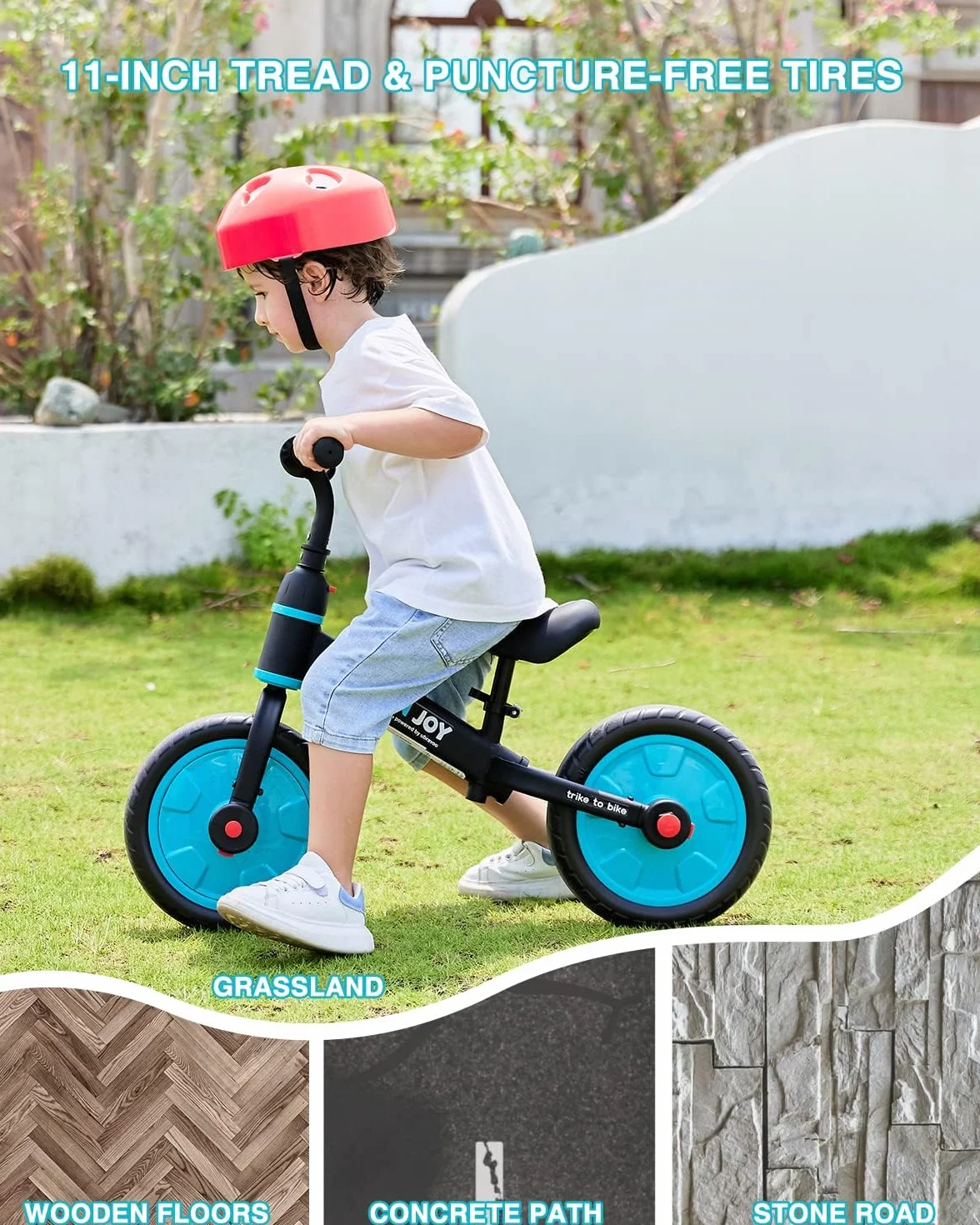 UBRAVOO Fit 'n Joy Bicicleta de Equilibrio 4 en 1 para niños Pequeños con Pedales y Ruedas de Entrenamiento 2-5