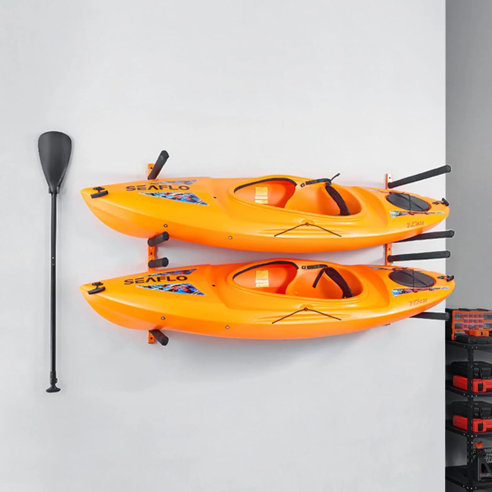 VEVOR Soporte de Pared para 4 Kayaks, Estante para Kayak, Carga de 400 Libras