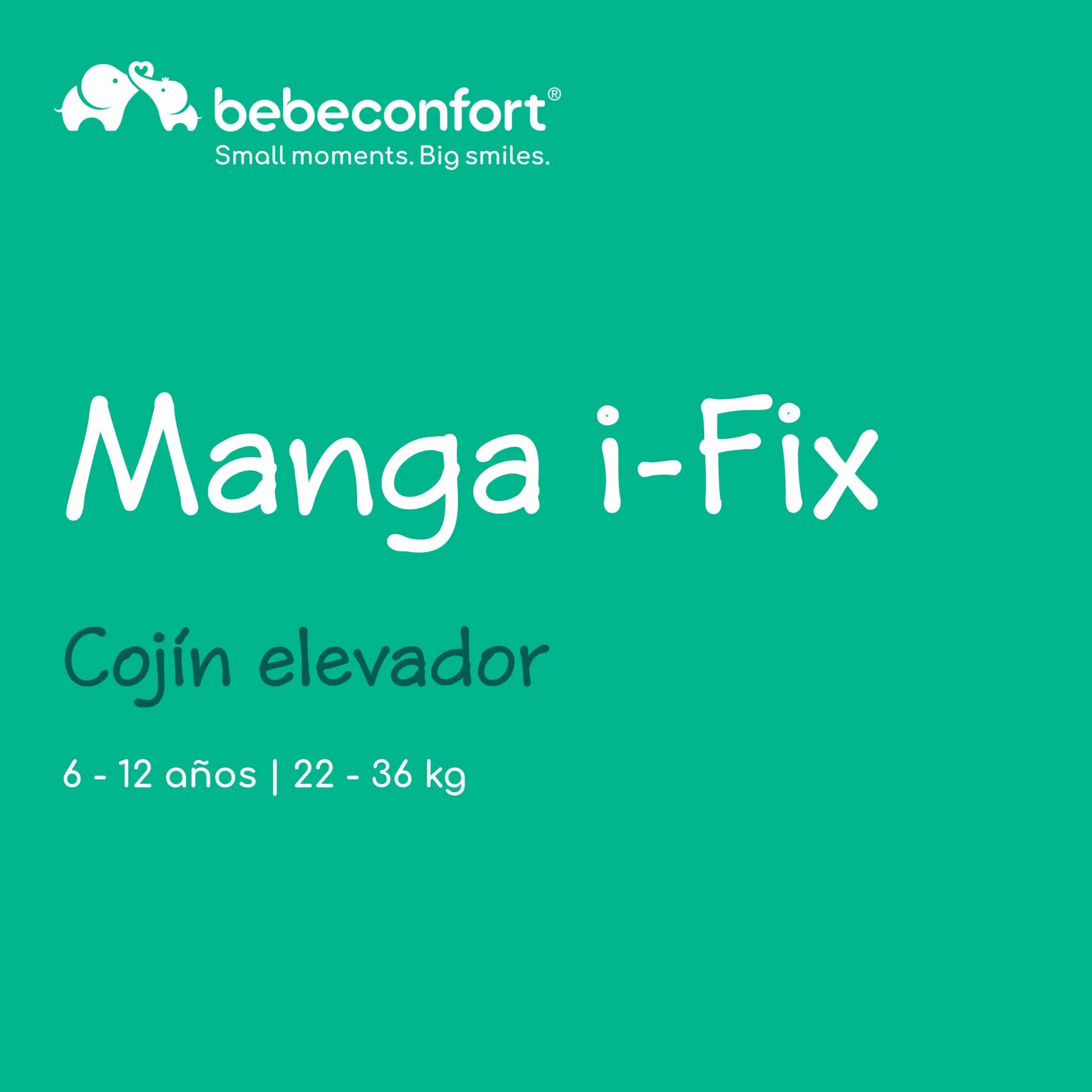 Bebeconfort Manga i-Fix asiento elevador alzador coche niño Silla de Coche isofix grupo 3 128-150 cm 22-36 kg Tinted Black