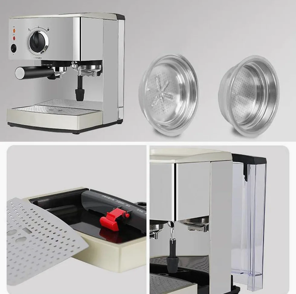Cafetera Cafetera Espresso 15 Bar,Capuccino,Espuma De Leche,920W,Capacidad 1.5L Bandeja De Goteo Extraíble Boquilla De Vapor Compatible con Preparación De Bebidas Interesting
