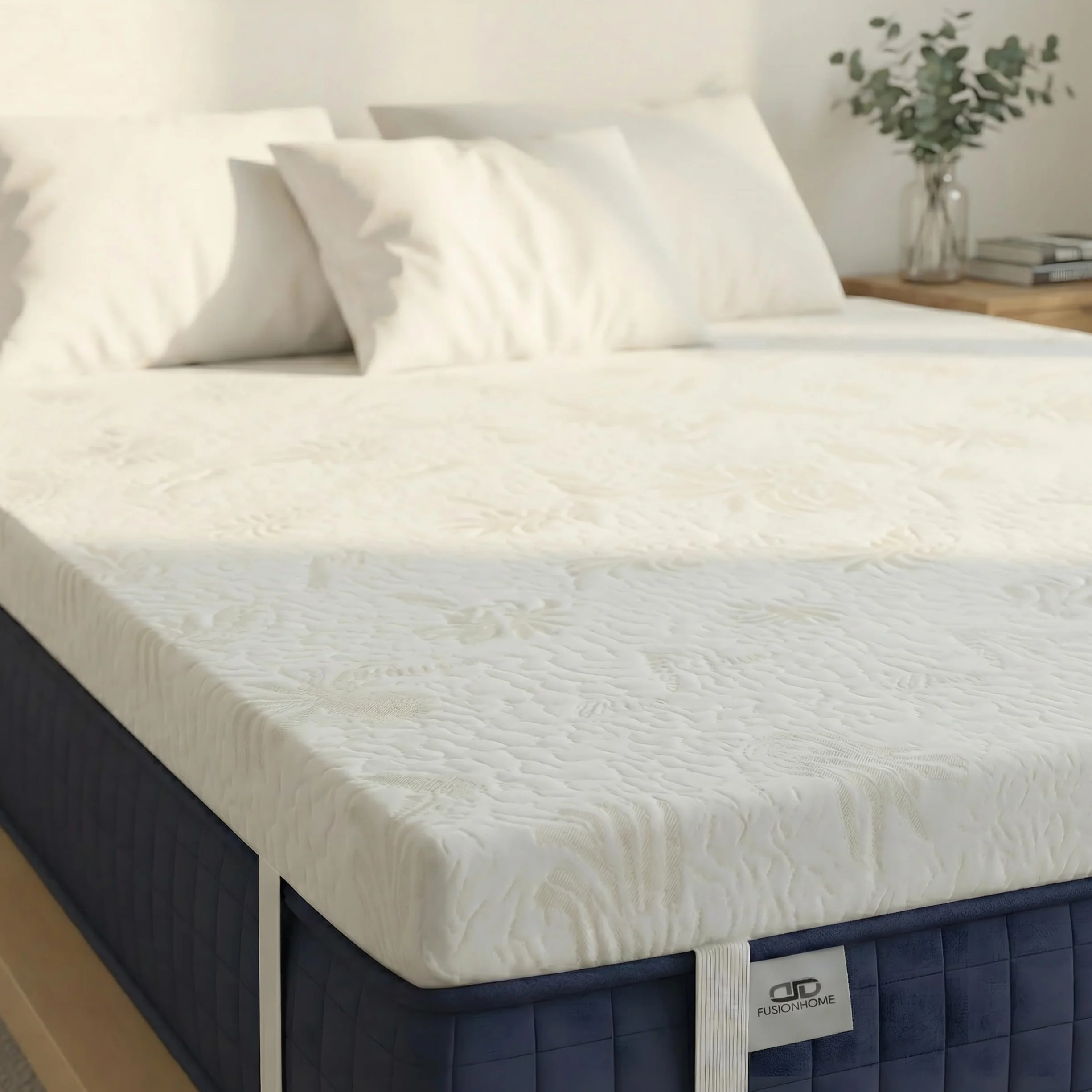 Topper Viscoelástico 90x190 Aloe Vera - Grosor 5 cm - Viscogel de Alta Densidad Memory Foam - Funda con Cremallera Extraíble y Lavable - sobre Colchon Matress Topper Colchon