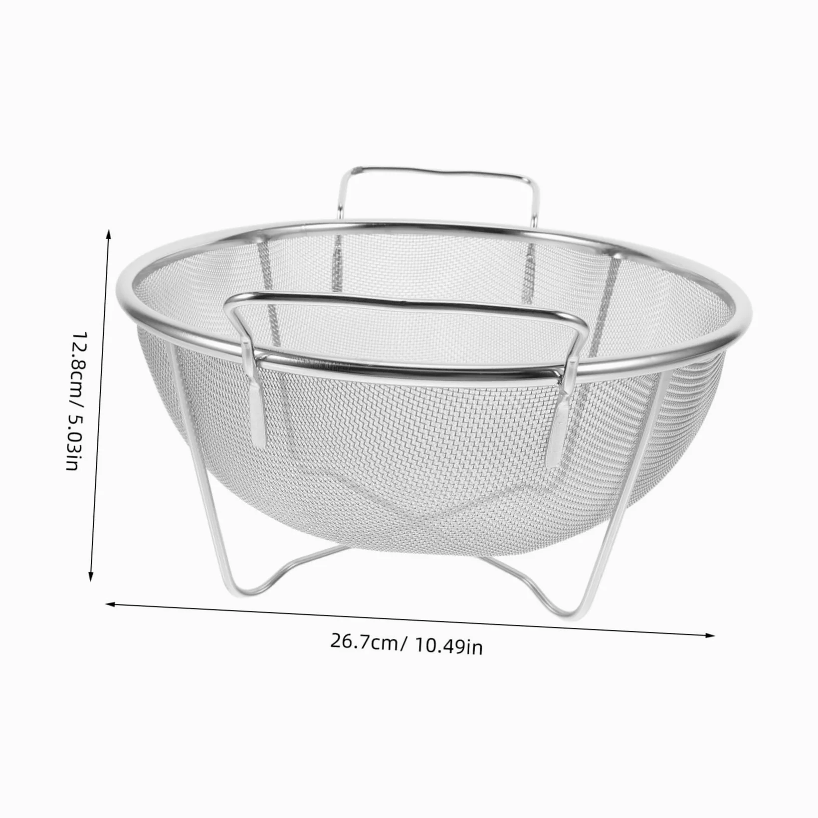 Colador de Arroz de Metal de Acero Inoxidable con Doble Asa Reforzada, Cedazo Microperforado y Fácil de Limpiar para Cocina y Fregadero