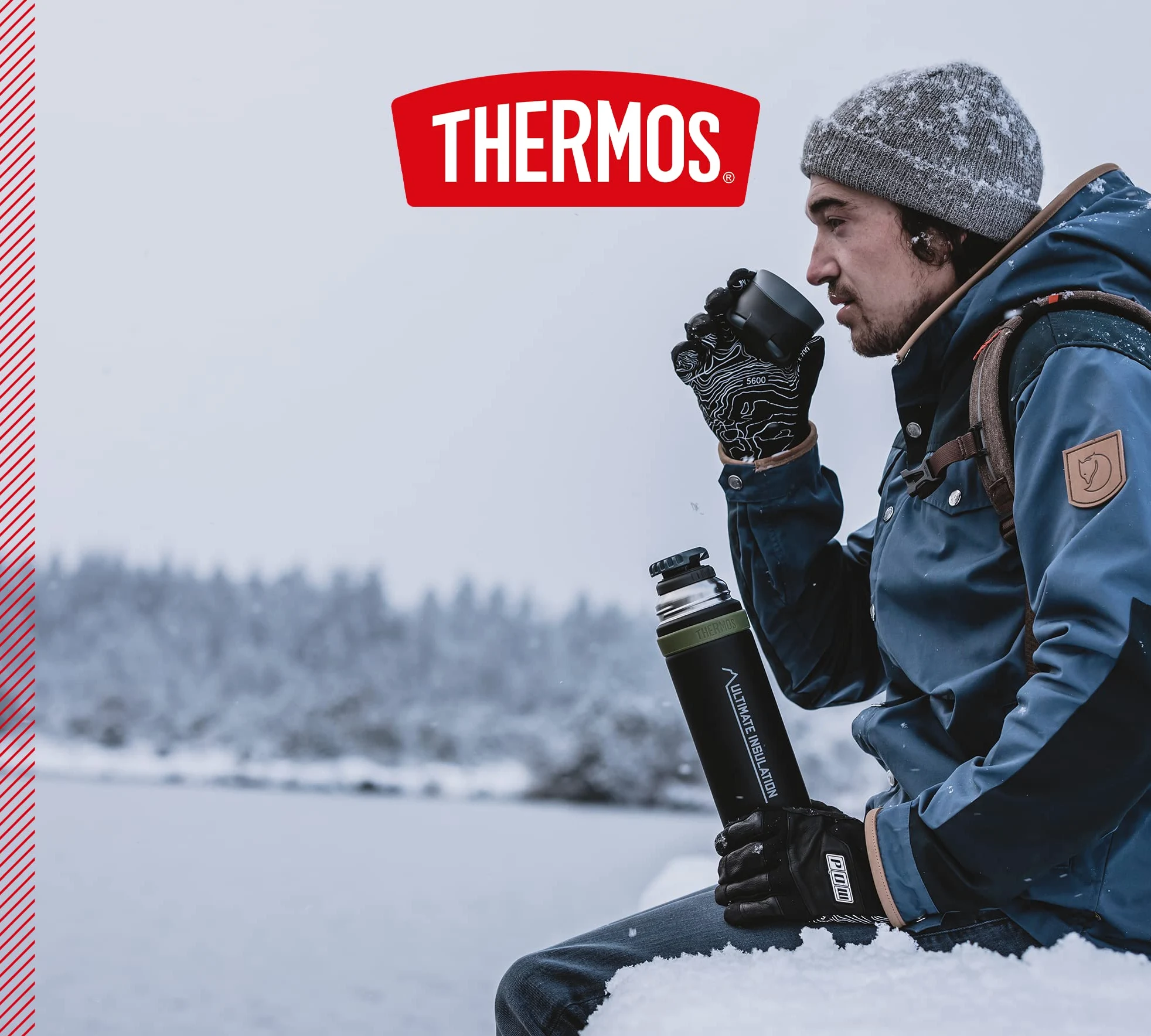 THERMOS Botella, Acero Inoxidable, Charcoal Black Mat, 0,7 Liter