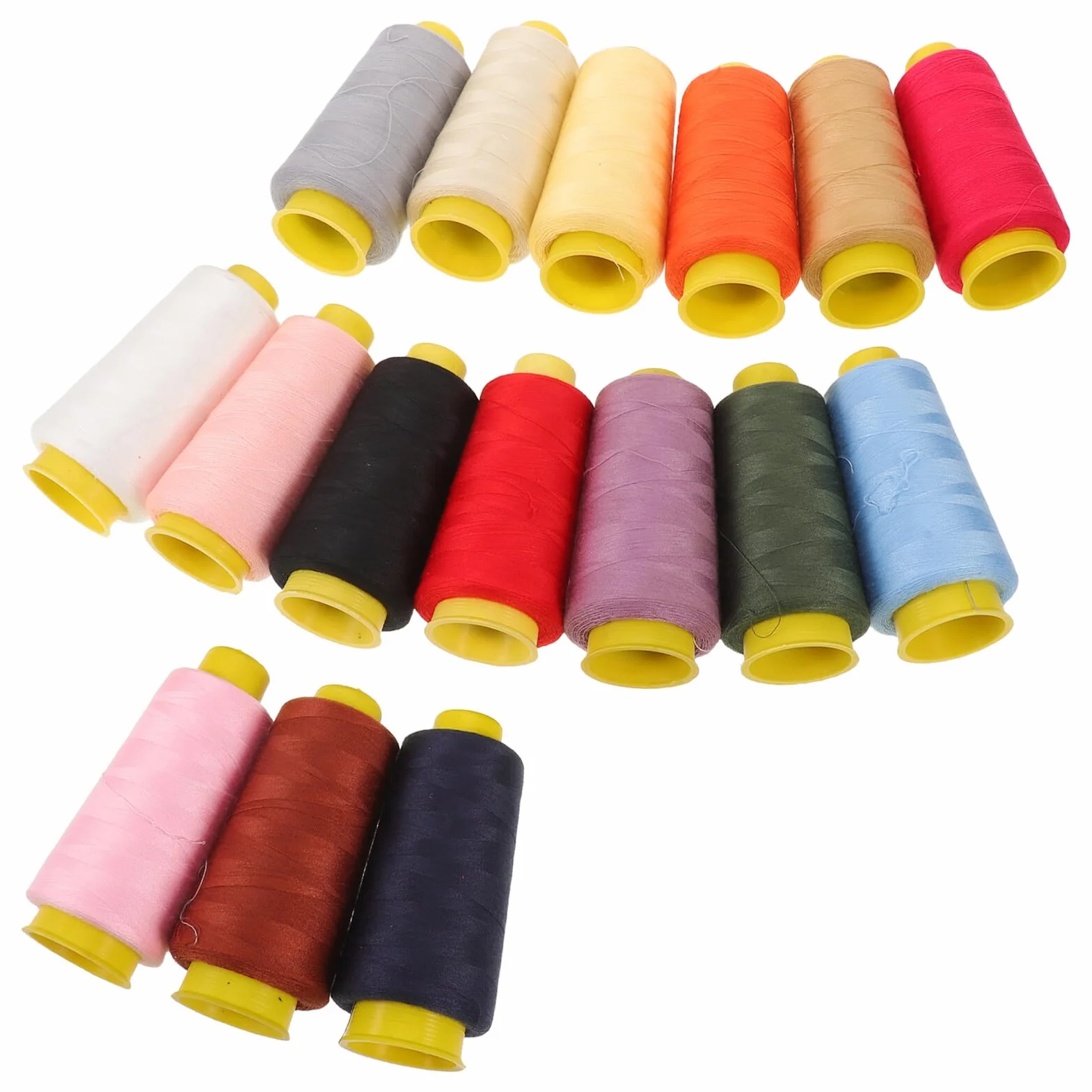Cabilock 16 Piezas Hilos de Coser Multicolor de Yardas Kit de Hilo para Máquina de Coser para Acolchado Costura Mano y Bordado Telas y Jeans