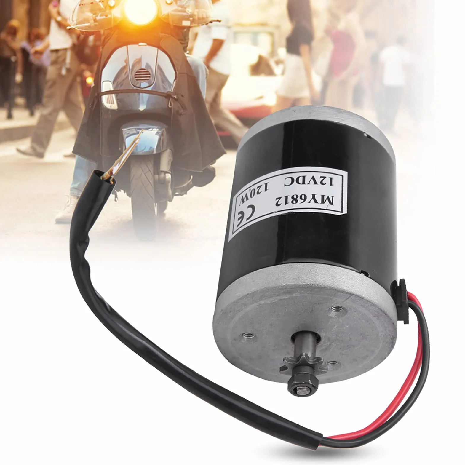 Motor Cepillado 12V 120W MY6812 para Scooter Eléctrico E-Bike, Eje 8mm Aluminio