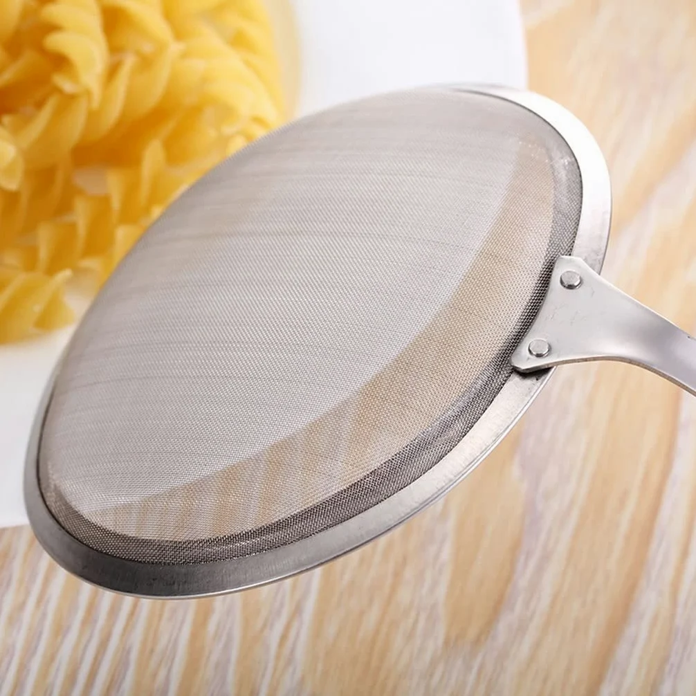 Colador de malla de acero inoxidable, colador de alimentos de malla fina, colador de cocina con mango de buen agarre, utensilios de cocina multifuncionales (Size : S)