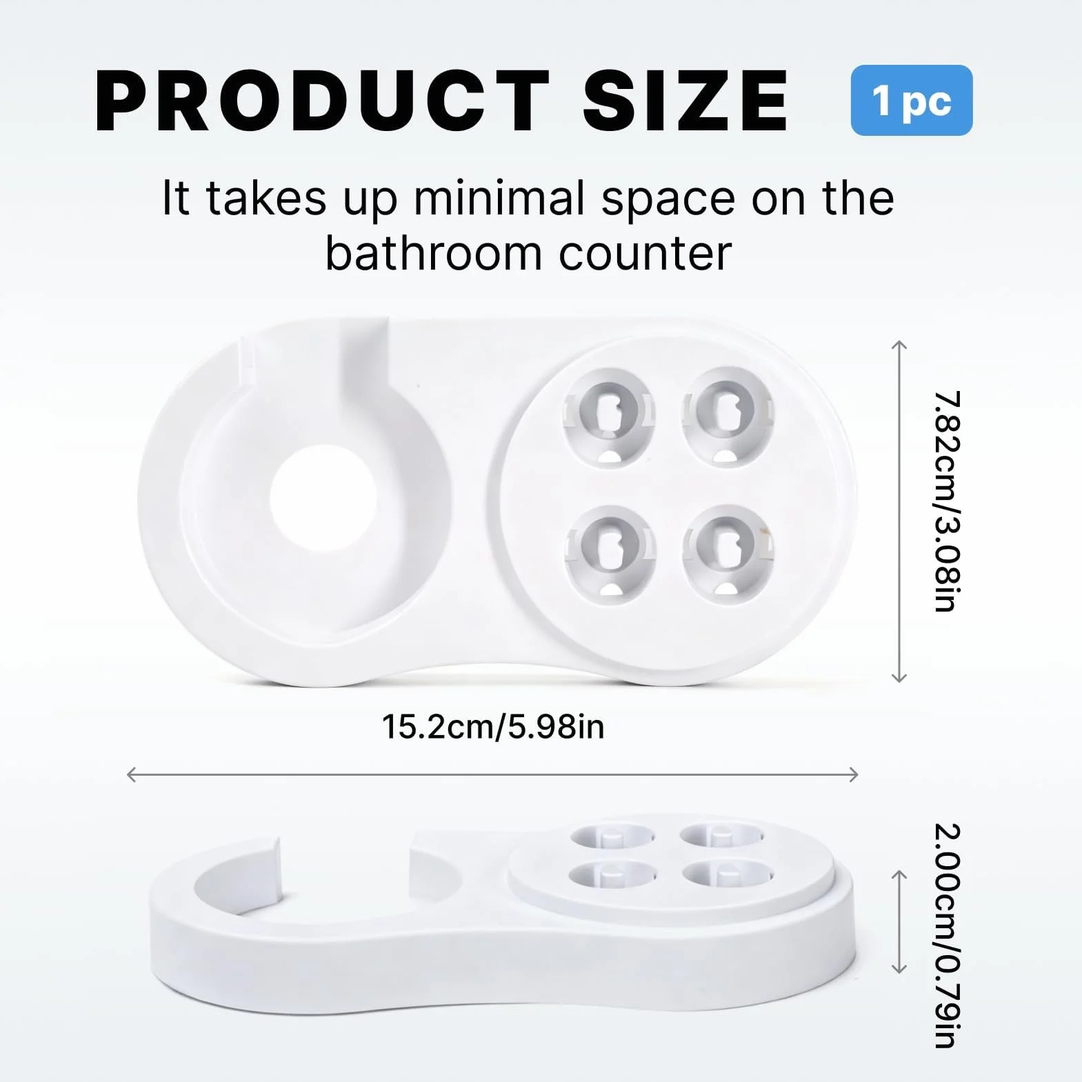 Portacepillos para cepillos de Dientes eléctricos Oral-B e iO, con Soporte para Cabezales y protección higiénica, Compatible con Cabezales Multicolor para baño.