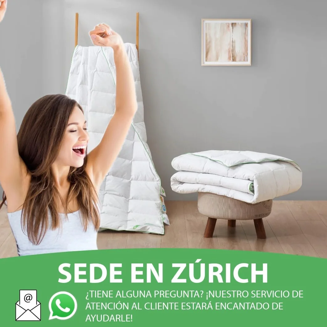 Welldora Edredón Invierno Verano de Plumas para Cama de 105 x 200 | 100% Edredón Nórdico de Plumas y Plumón Extrasuave | Médicamente Probado, Oeko-Tex, Hipoalergénico | Certificado RDS | 200 x 200 cm
