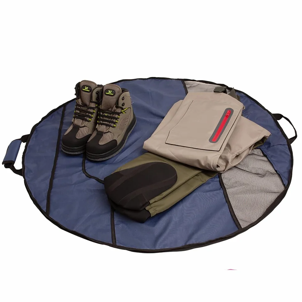 Raprance Bolsa de vadeador, cambiador con ventilación de malla, organizador plegable de equipo al aire libre para pesca y caza