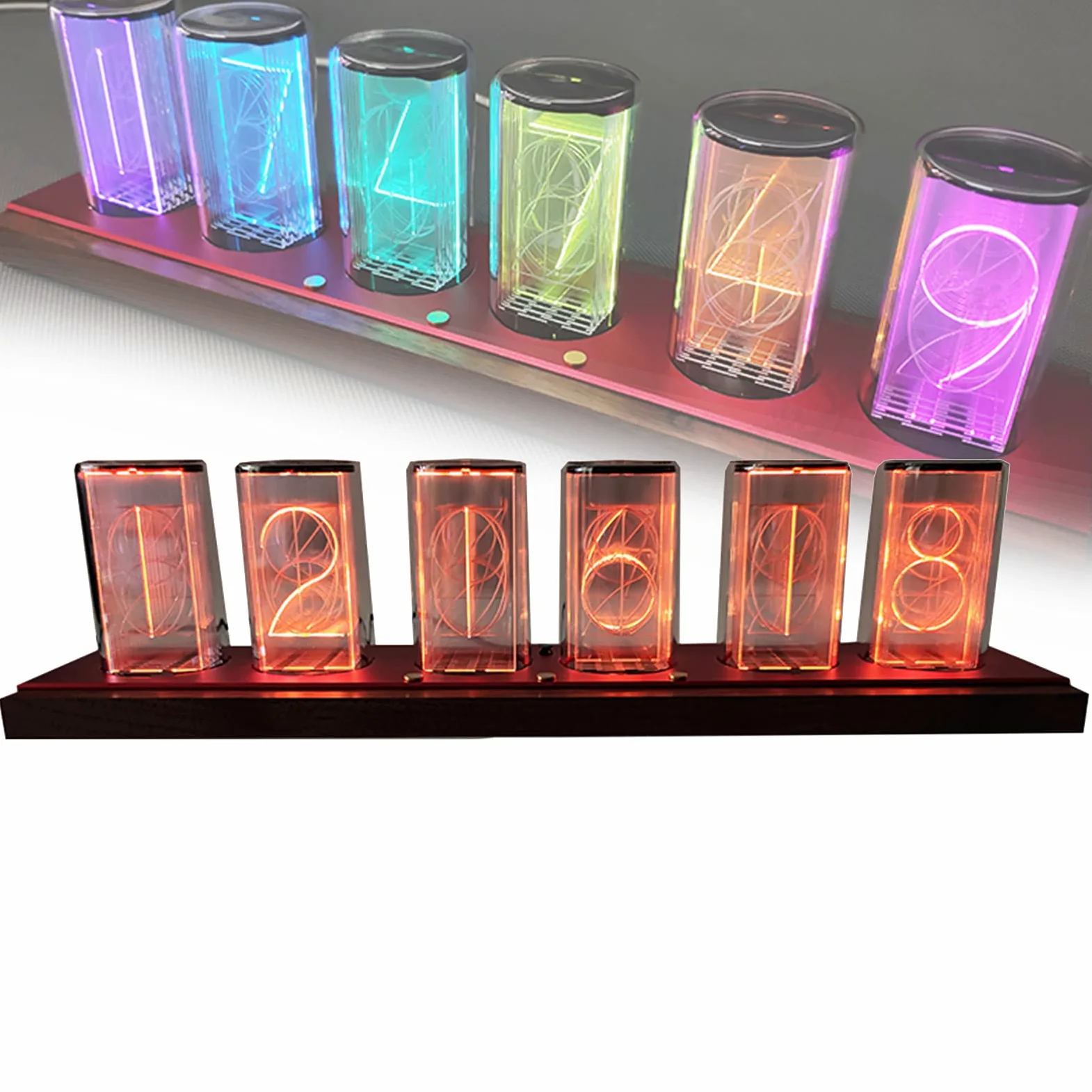 Regalos Personalizados, Reloj de Escritorio Digital LED, Reloj Despertador electrónico Luminoso, 9 Modos de Color/Ajuste automático de Brillo/Control Remoto por infrarroj