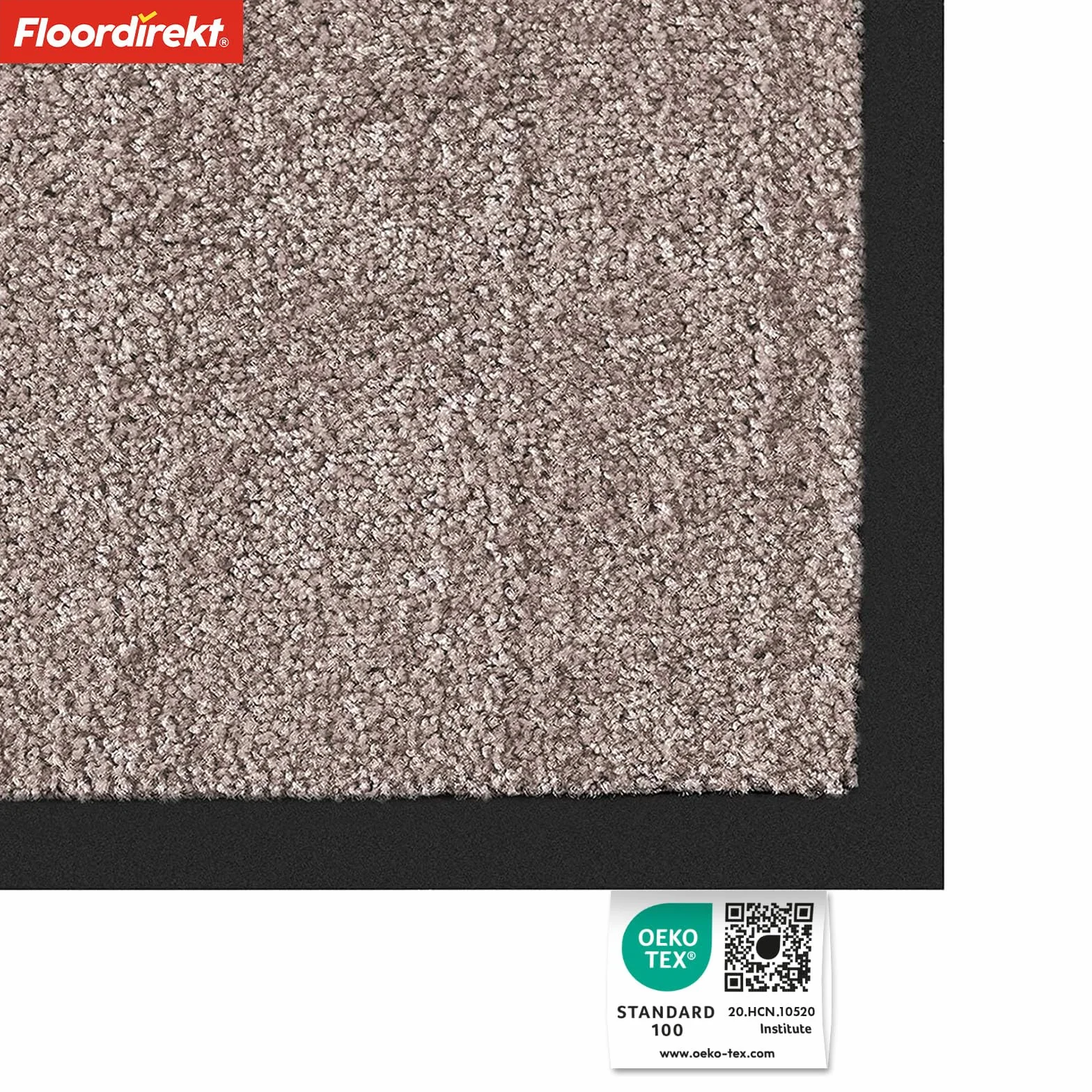 Floordirekt | Rhine | Alfombra de entrada | Antideslizante, color único, alfombra de entrada lavable, con certificado Oeko-Tex | Gris claro (Goéland), 40 cm x 60 cm