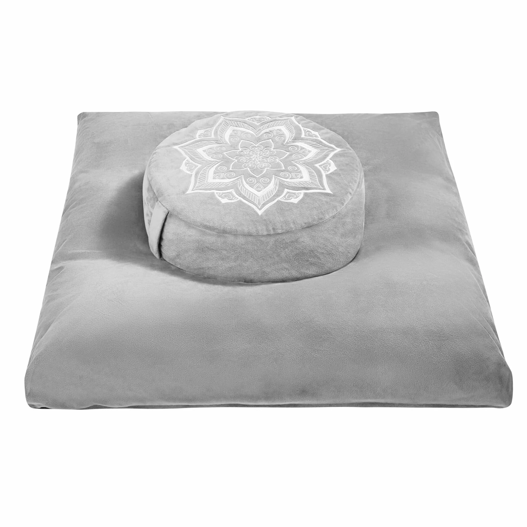 Cojín de meditación con Cascos de Trigo sarraceno y Mezcla de Espuma de Memoria Desmontable Lavable Cubierta Corta de Felpa Base antideslizpara Yoga, hogar, Oficina y Uso Multi-Escenario