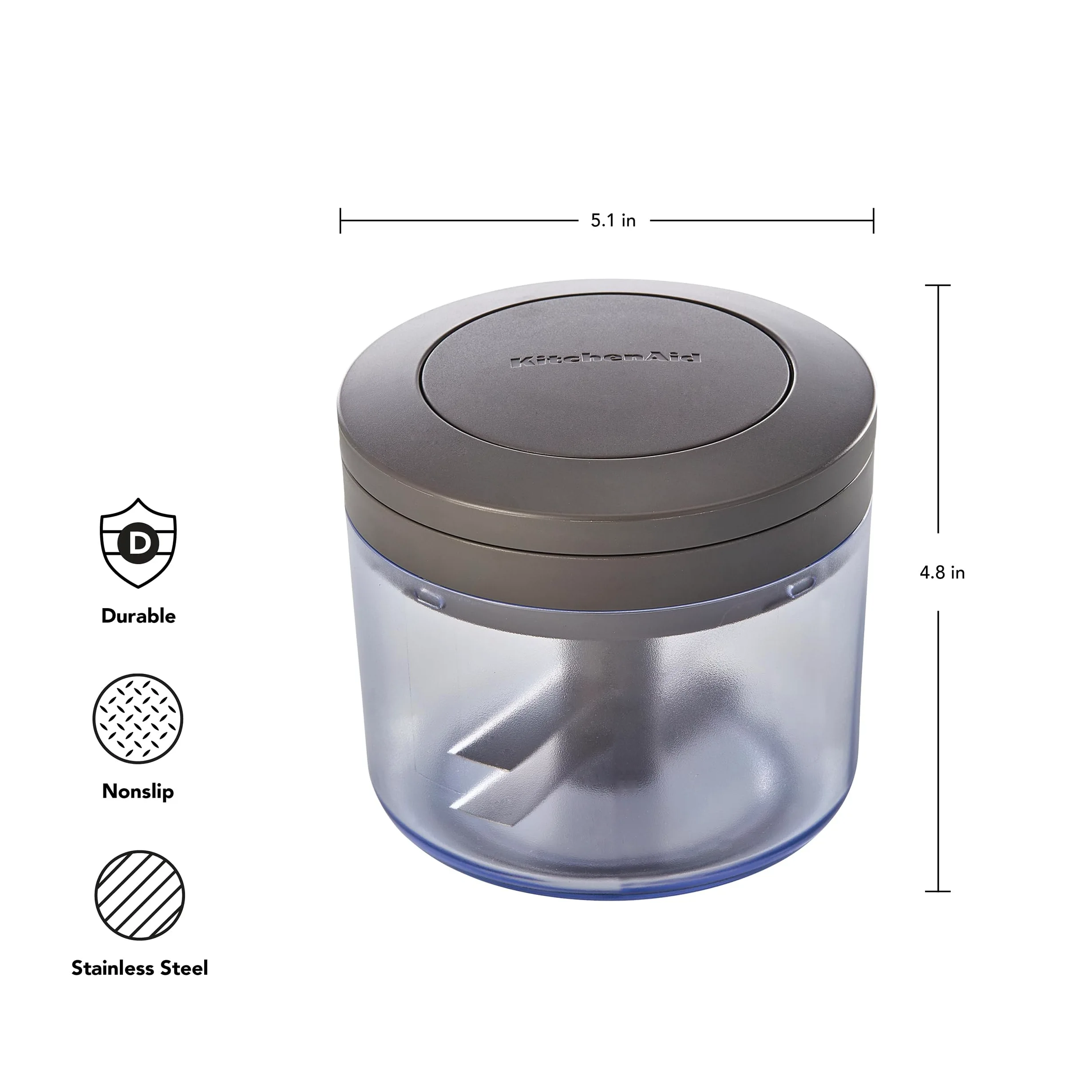 KitchenAid Picadora manual de alimentos, gris carbón, 3.8 tazas