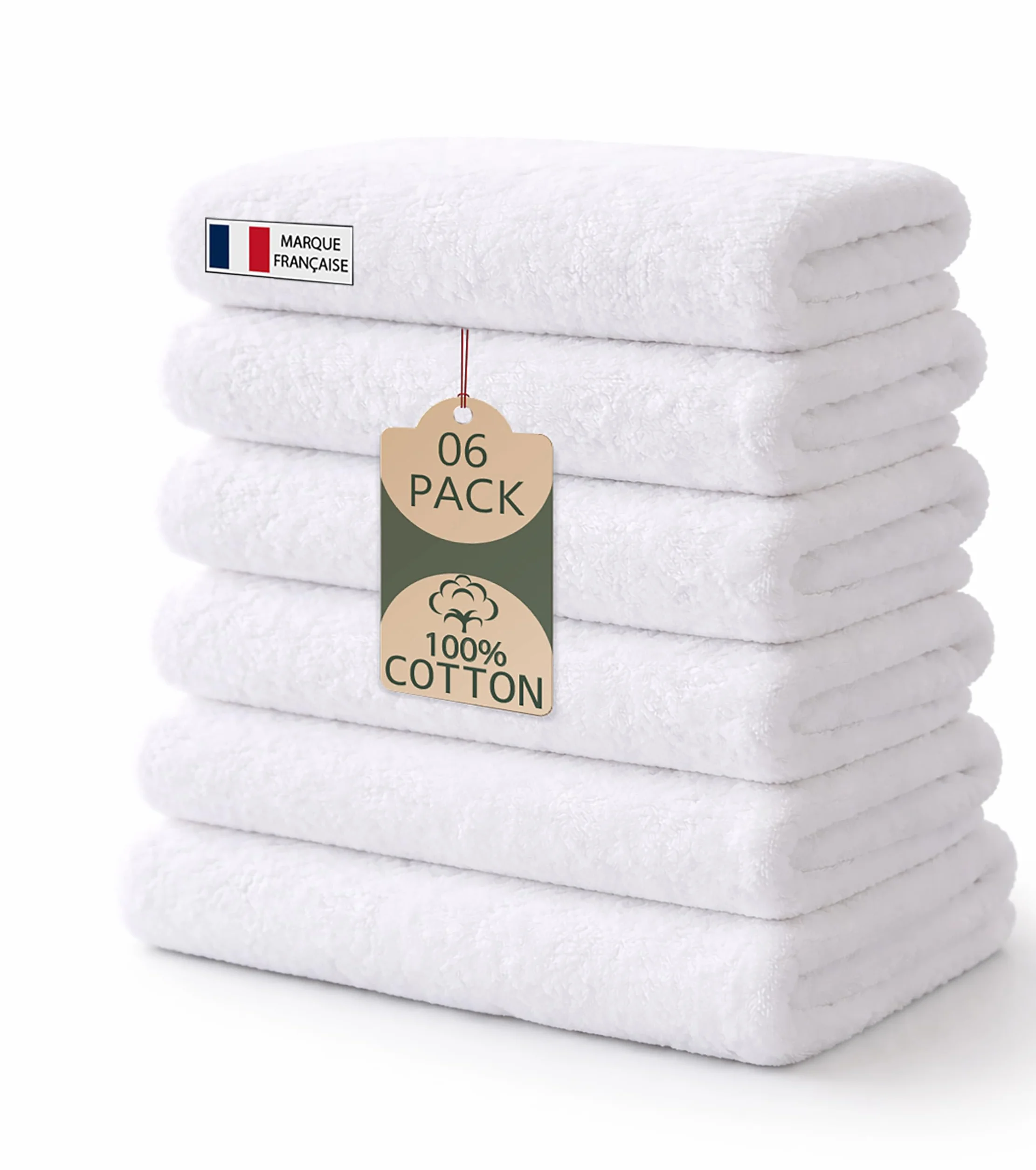 Caramont Juego de 6 Toallas de Baño 50x90 cm – 100% Algodón, Ultra Suaves, Muy Absorbentes, Secado Rápido, Calidad Hotelera – Blanco – para Baño, Ducha, Gimnasio, Hotel y SPA