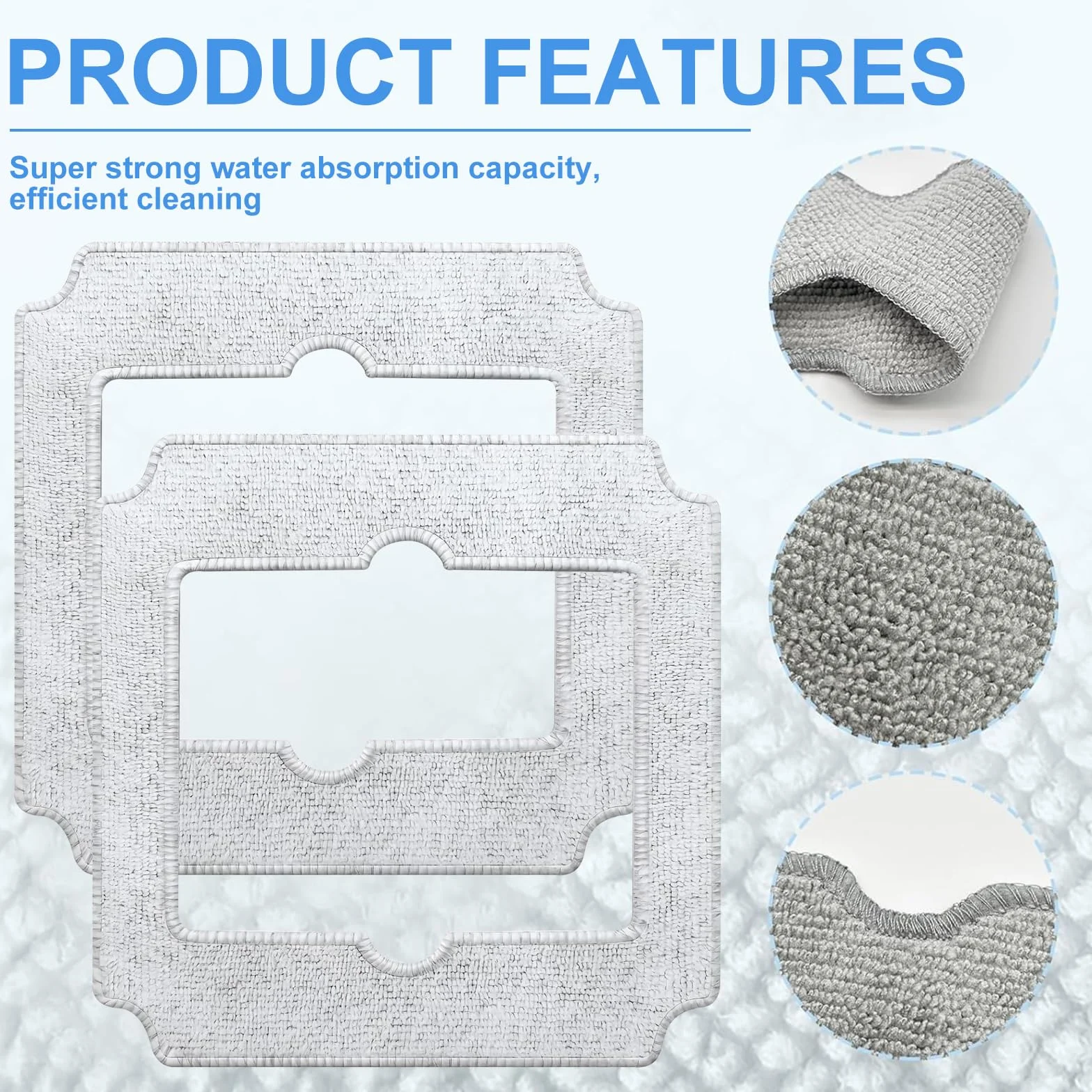 8 Piezas Almohadillas de Limpieza de Repuesto para Ecovacs WinBOT Mini Robot Limpiacristales, Paño de Limpieza de Microfibra Suave Lavable Reutilizable, Resultado Limpiezas Eficaz