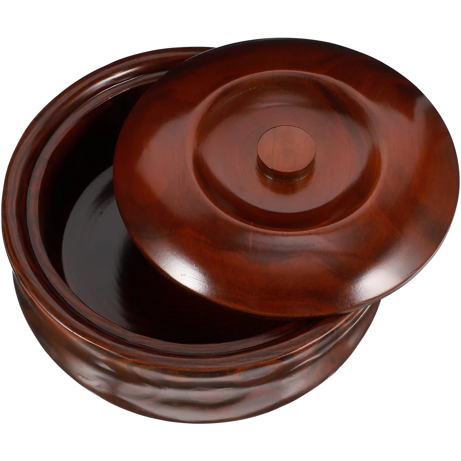 GALPADA Bol de Madera Diseño Redondo para Aperitivos y Frutas con Tapa Ligero y Fácil de Limpiar y Estilo Retro Adecuado Hogar Tienda