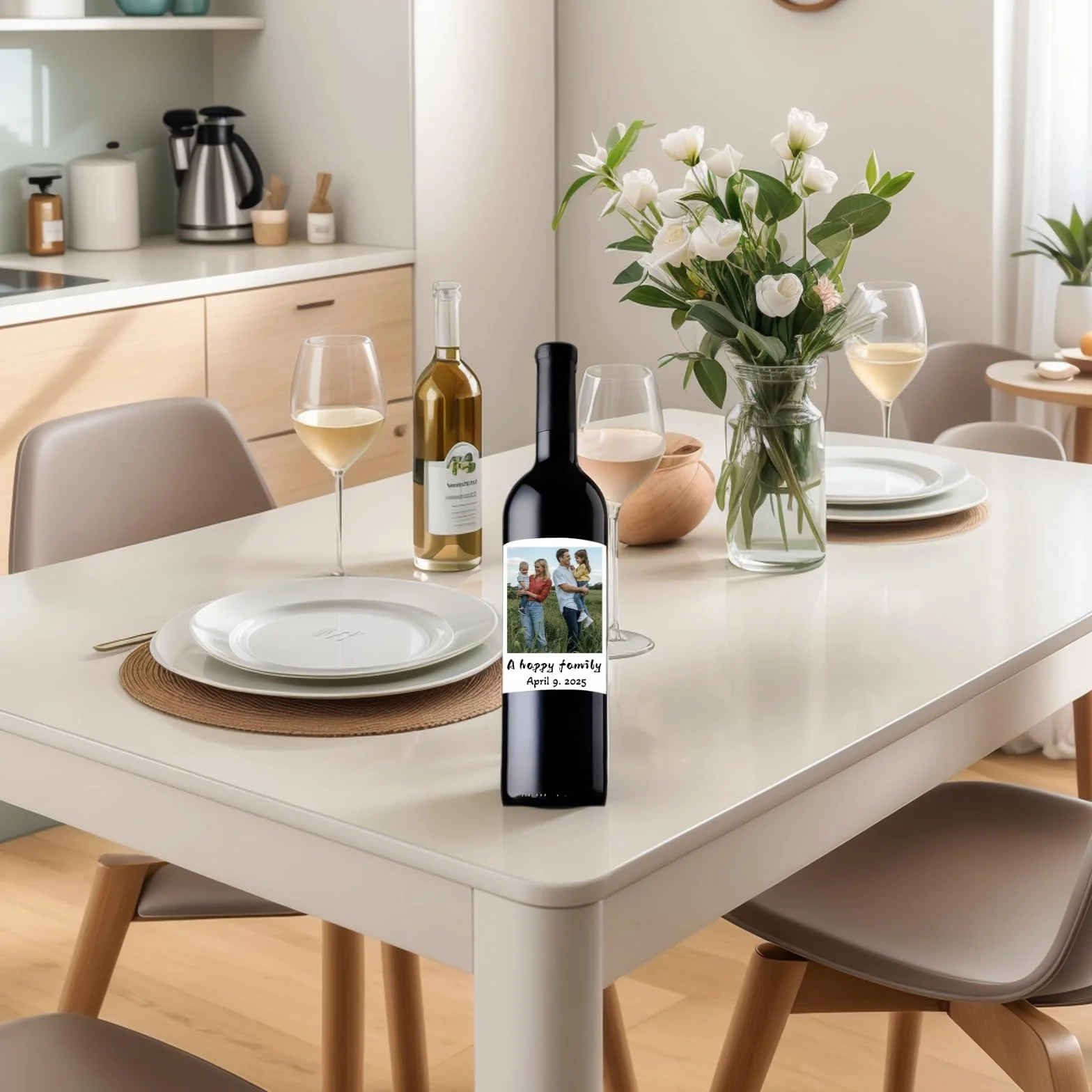 Etiquetas personalizadas para botellas de vino para tradiciones familiares | Pegatinas de reunión anual