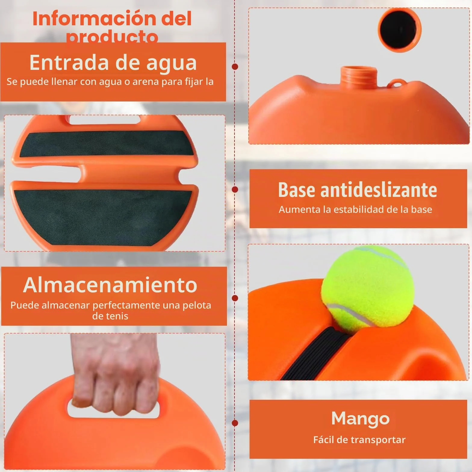 Juego de Entrenamiento de Tenis portátil con 3 Pelotas de Rebote, Equipo de Tenis para niños y Principiantes