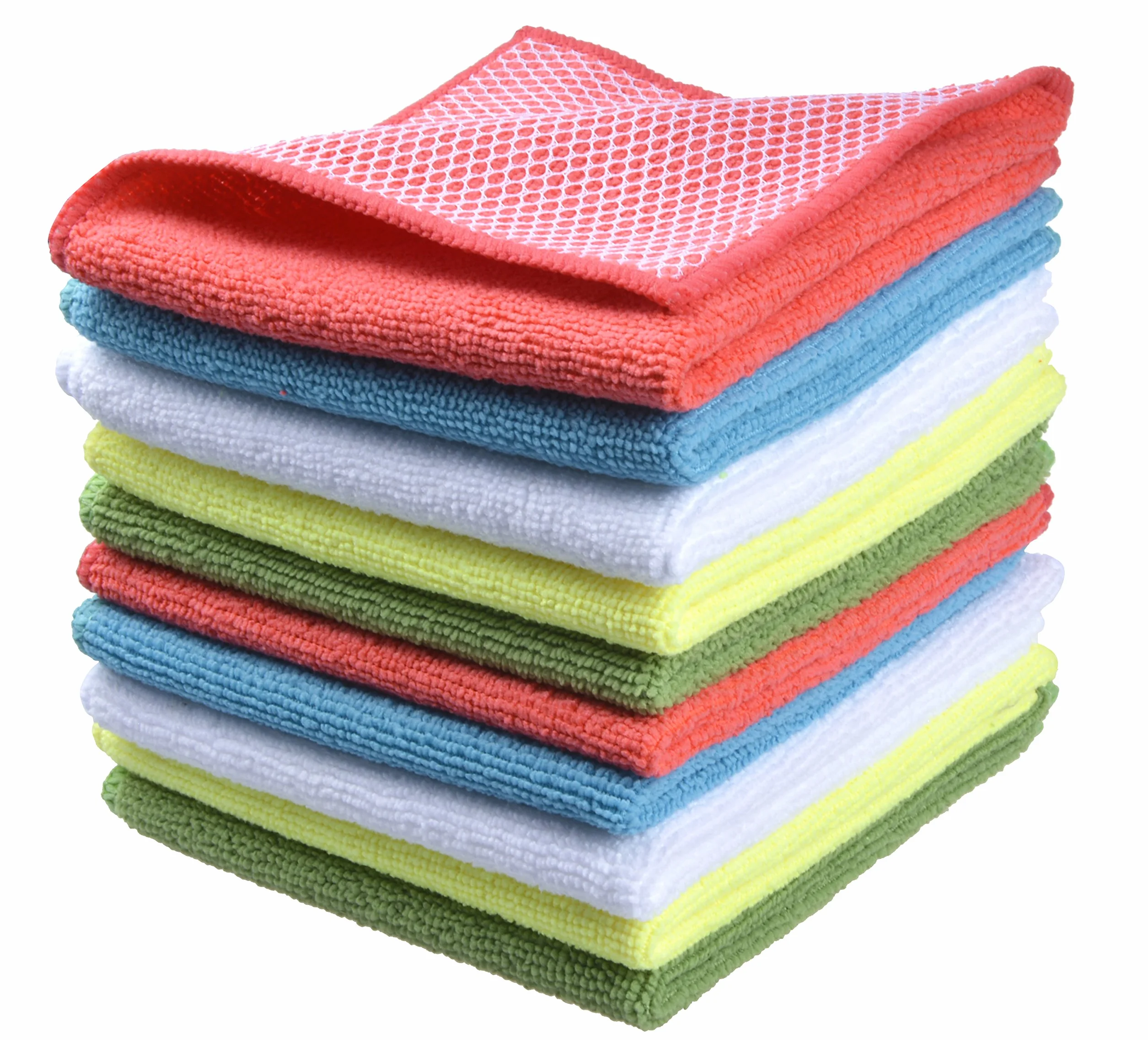 Paños de cocina de microfibra superabsorbentes, los mejores paños de limpieza de cocina con lado de poliéster, paquete de 10 unidades, color marrón, altamente eficaces para un secado rápido y
