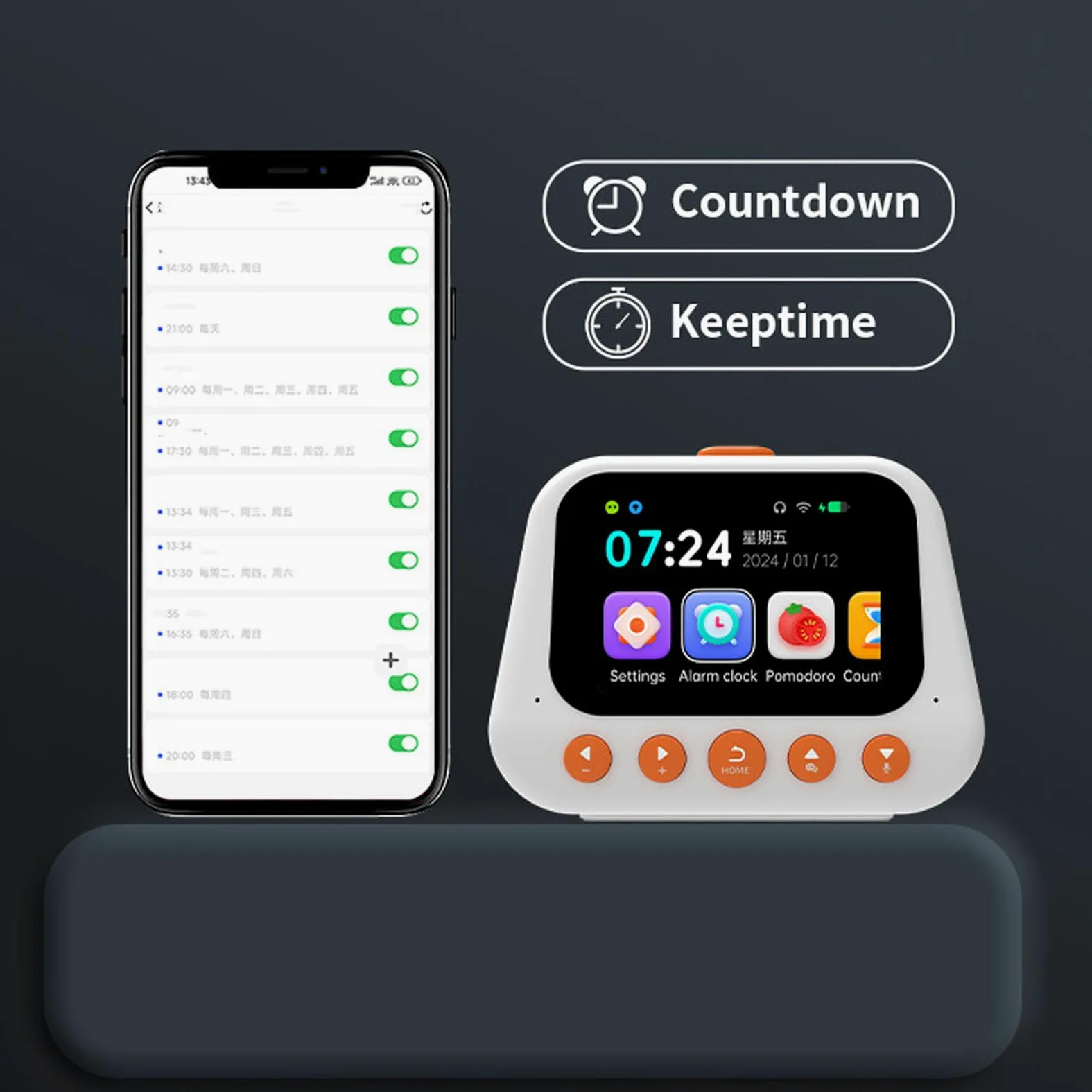 TOPINCN Máquina de Aprendizaje de Inteligencia Artificial, Reloj Despertador Inteligente, Máquina de Sonido para Despertar para Niños Pequeños, Socio Digital para Niñas y Niños