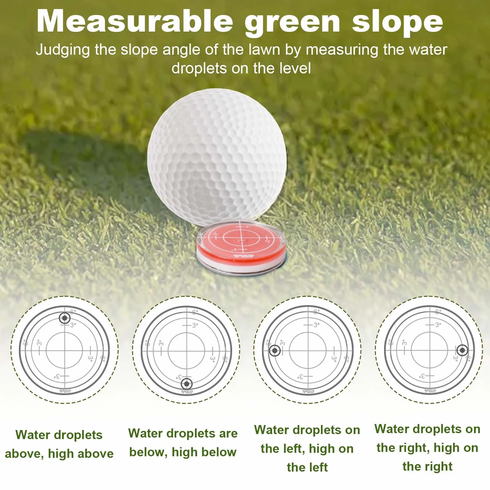 Golf Green Reader, Marcador de Putting Green, Herramienta de Lectura de Alta Precisión, Accesorios de Golf (Rojo)