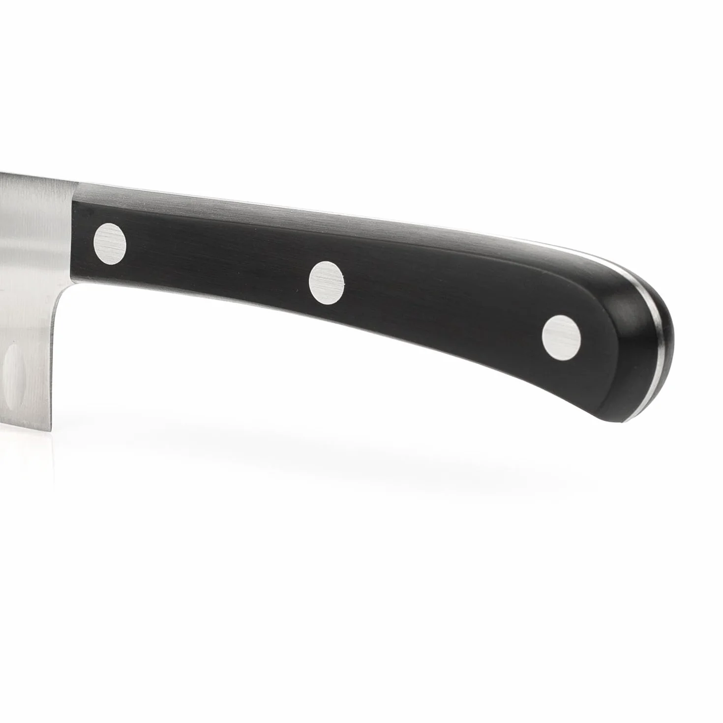 Arcos Cuchillo Santoku Acero Inoxidable Nitrum 180 mm - Hoja Resistente y Duradera, Mango Ergonómico POM Negro, Ideal para Cocina Diaria, Corte Preciso y Seguro