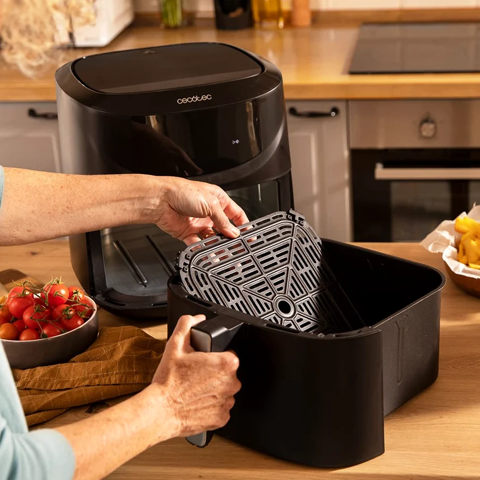 Cecotec Freidora de Aire sin Aceite Air Fryer de 7,6L Cecofry Absolute 7600. 2000W, Digital y Compacta, PerfectCook, Temperadura y Tiempo Regulable, Panel Táctil, 8 Modos