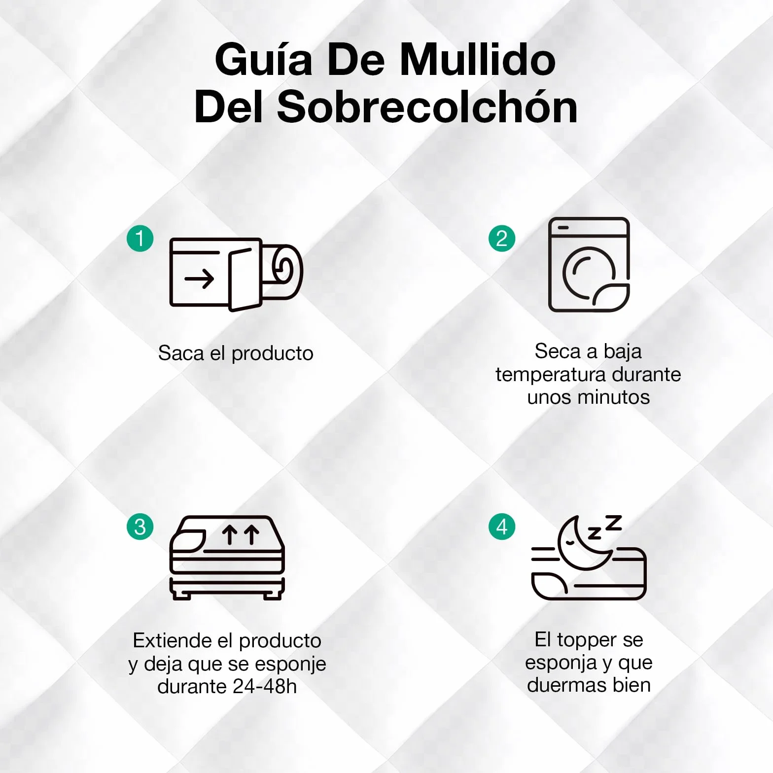 Novilla Sobrecolchon 150 x 190 cm, Topper Colchón de Microfibra Super Suave Calidad de Hotel de Microfibra con Elástica, Blanco, Lavable a Maquina