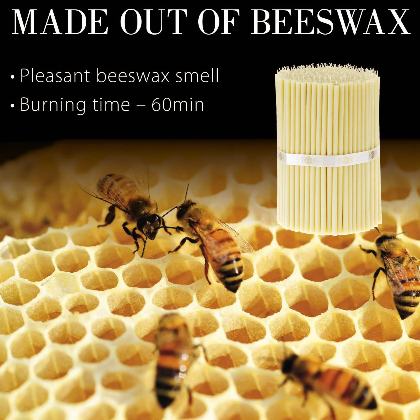 Danilovo 50 velas blancas de cera de abeja – Velas ortopédicas para oración, rituales, decoración de mesa de boda – no tóxicas, sin hollín – antigotes, N80, altura: 18,5 cm, diámetro: 6,1 mm