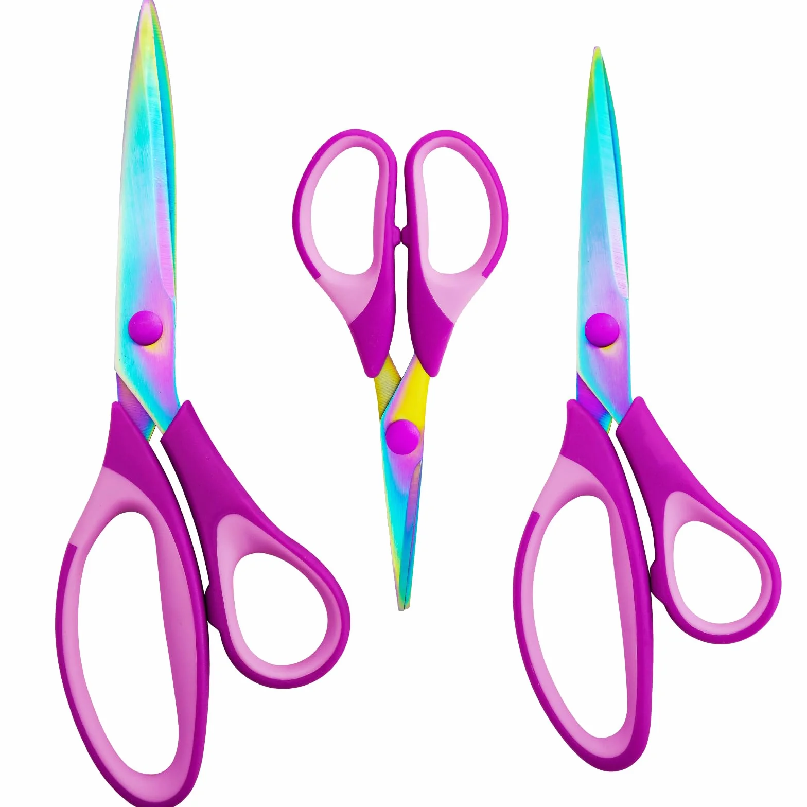 Paquete de tijeras para manualidades, tijeras de costura con cuchillas afiladas de acero inoxidable y asas suaves, juego de tijeras de tela multiusos, ideal para manualidades, costura, artes