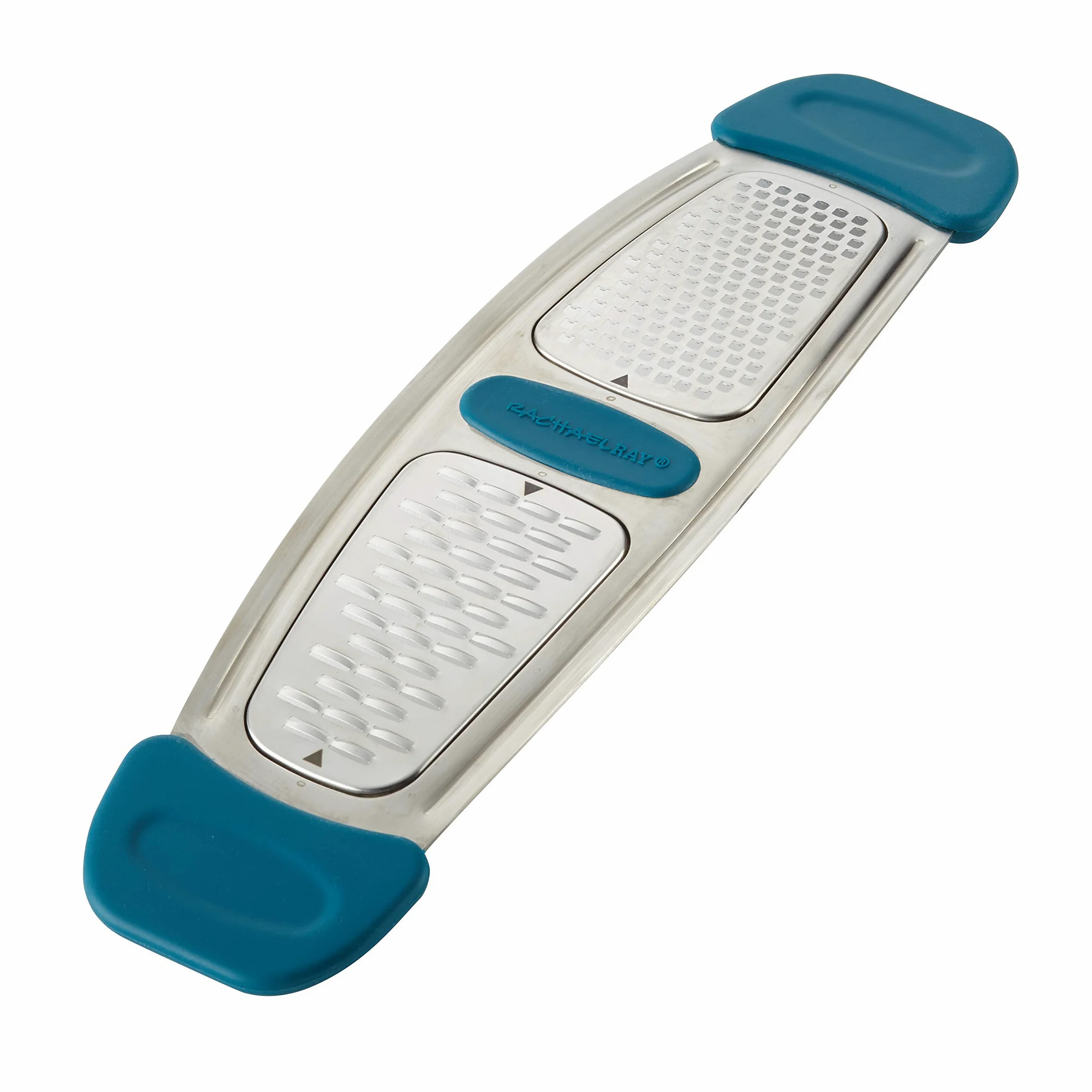Rachael Ray 46913 - Rallador múltiple con mango de silicona, acero inoxidable, color azul marino