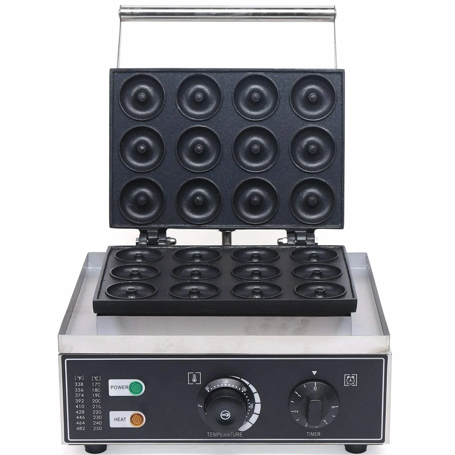Máquina Eléctrica para Hacer Donuts o Rosquillas Fabricante Eléctrico de Donas con Revestimiento Antiadherente Fabricación Comercial de Rosquillas de 12 Donas de 50mm 220v 1500W
