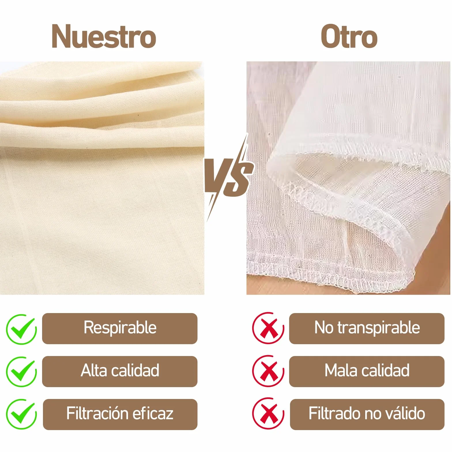 4 Piezas Colador de Tela，Súper Fino y Lavable Colador Tela 50 x 50 cm，Reutilizable Cheese Cloth，Estameña Para Filtrar Leche de Almendras, Zumos, Batidos de Frutas, Tofu (4 Piezas)