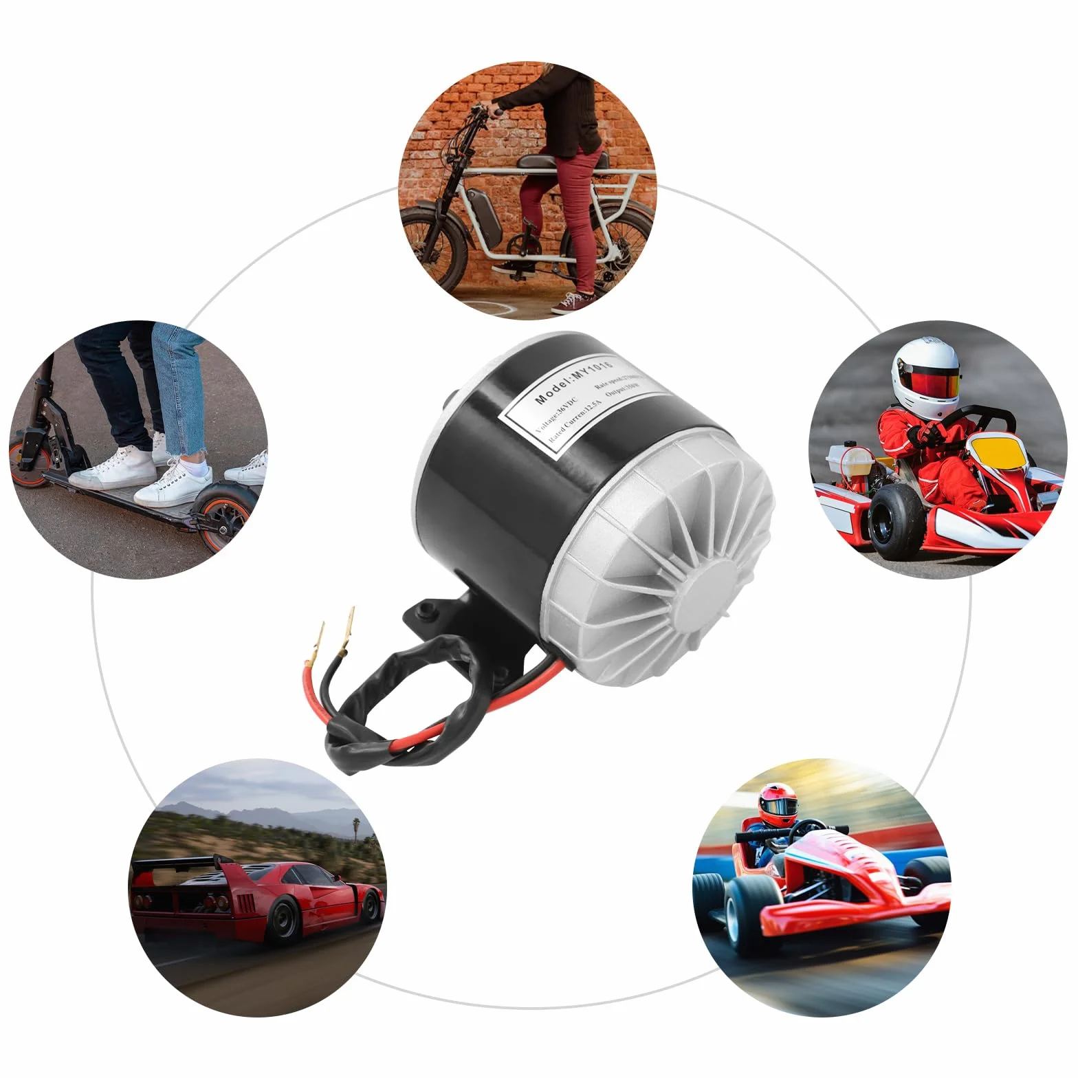 Motor DC 36V 350W 2750 RPM IP54 Cepillo Magnético Permanente Cobre