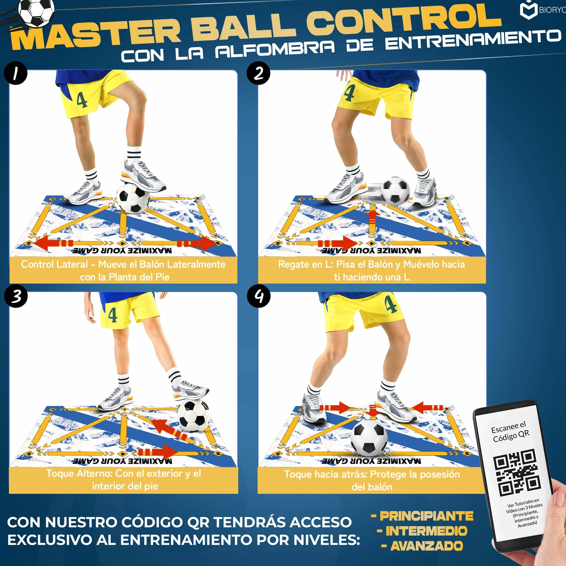 Alfombra Entrenamiento de Fútbol Diatomea + Videos Entreno + Bolsa de Transporte | Alfombrilla de Habilidad Antideslizante 60x90 cm de tu Equipo Favorito | Regalos Comunión