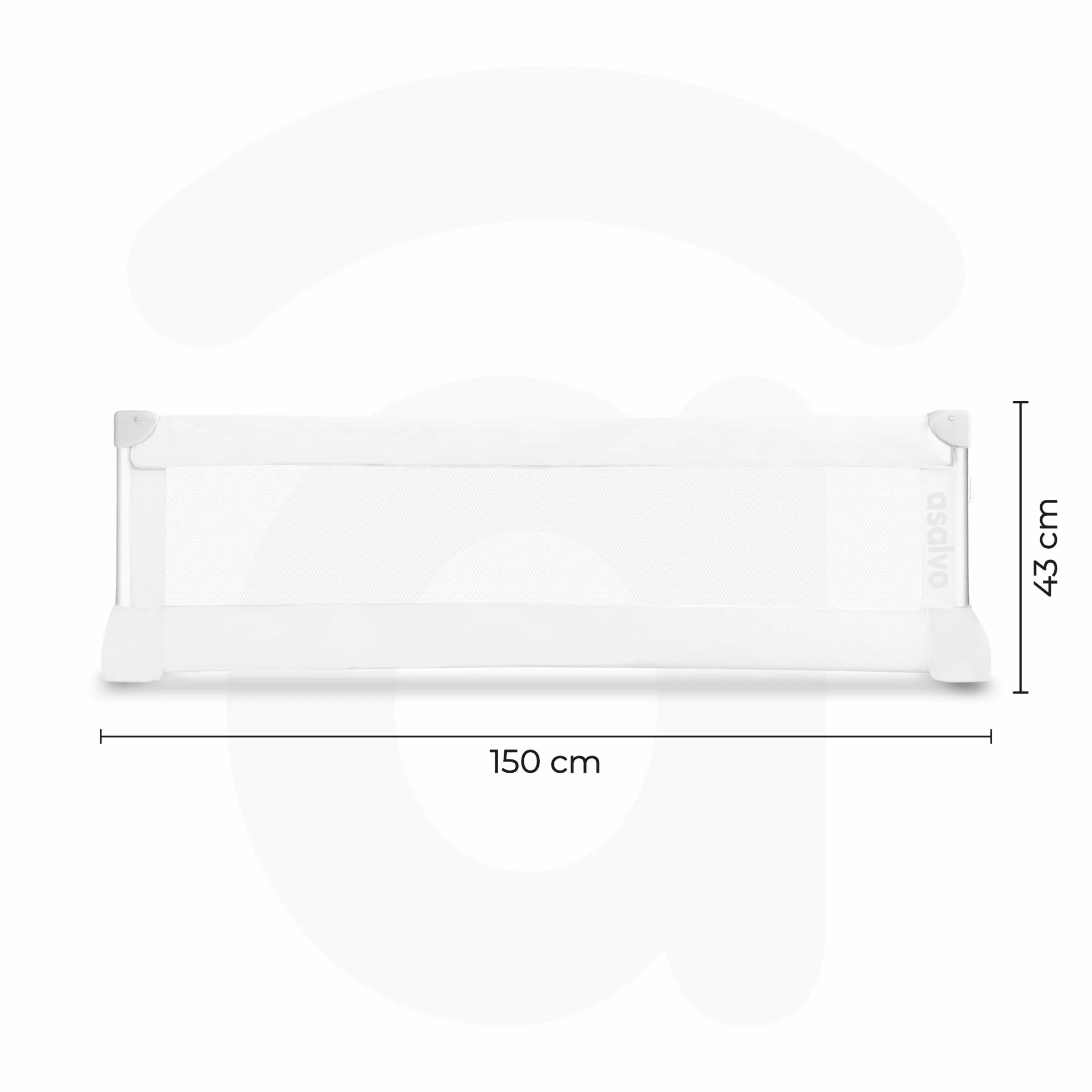 Asalvo Barrera de cama abatible 150 cm blanca